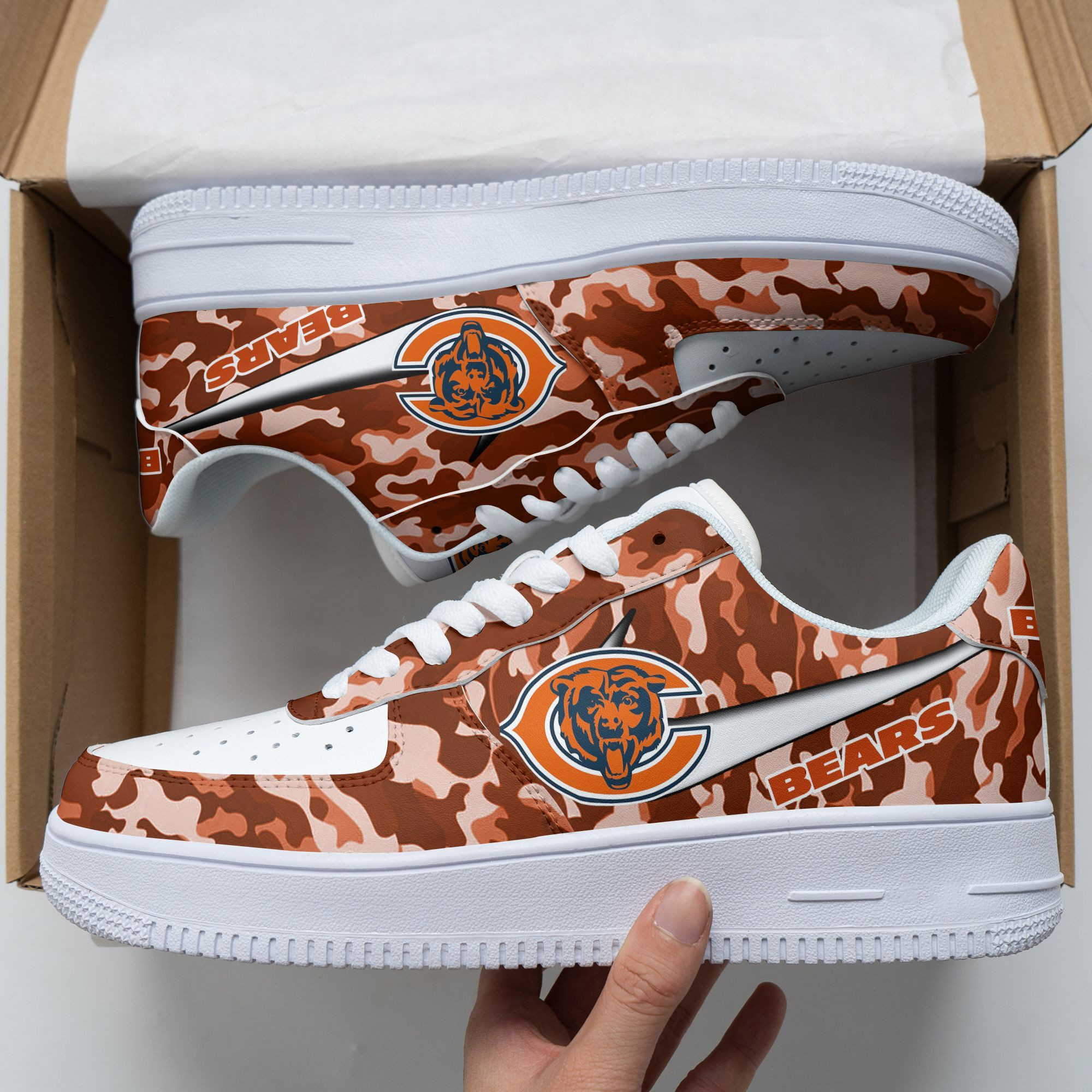 JWFancy Chicago Bears NFL Air Low-Top Sneakers Shoes For Men And Women