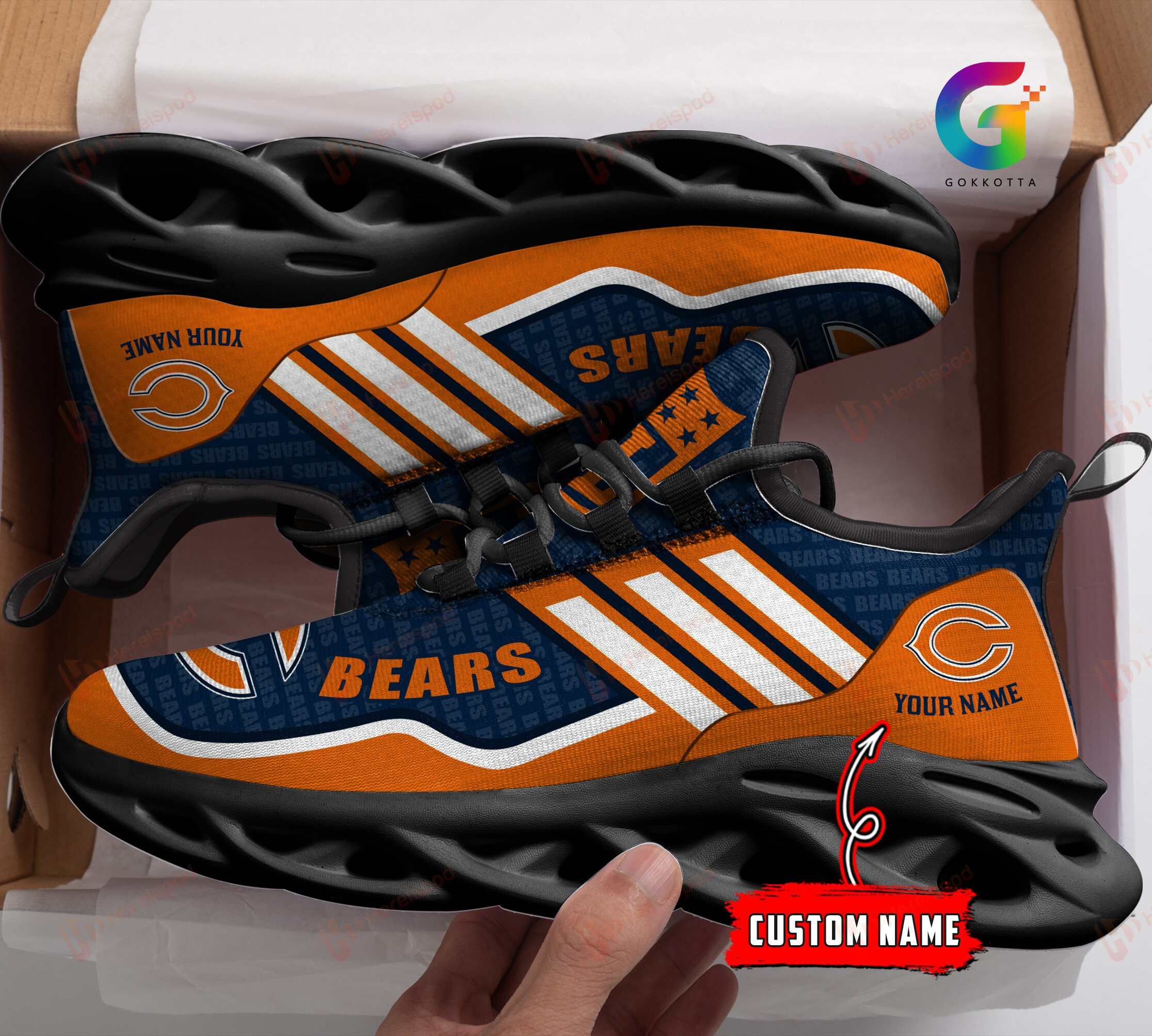 JWFancy Chicago Bears NFL Max Soul Shoes Sneakers For Men And Women