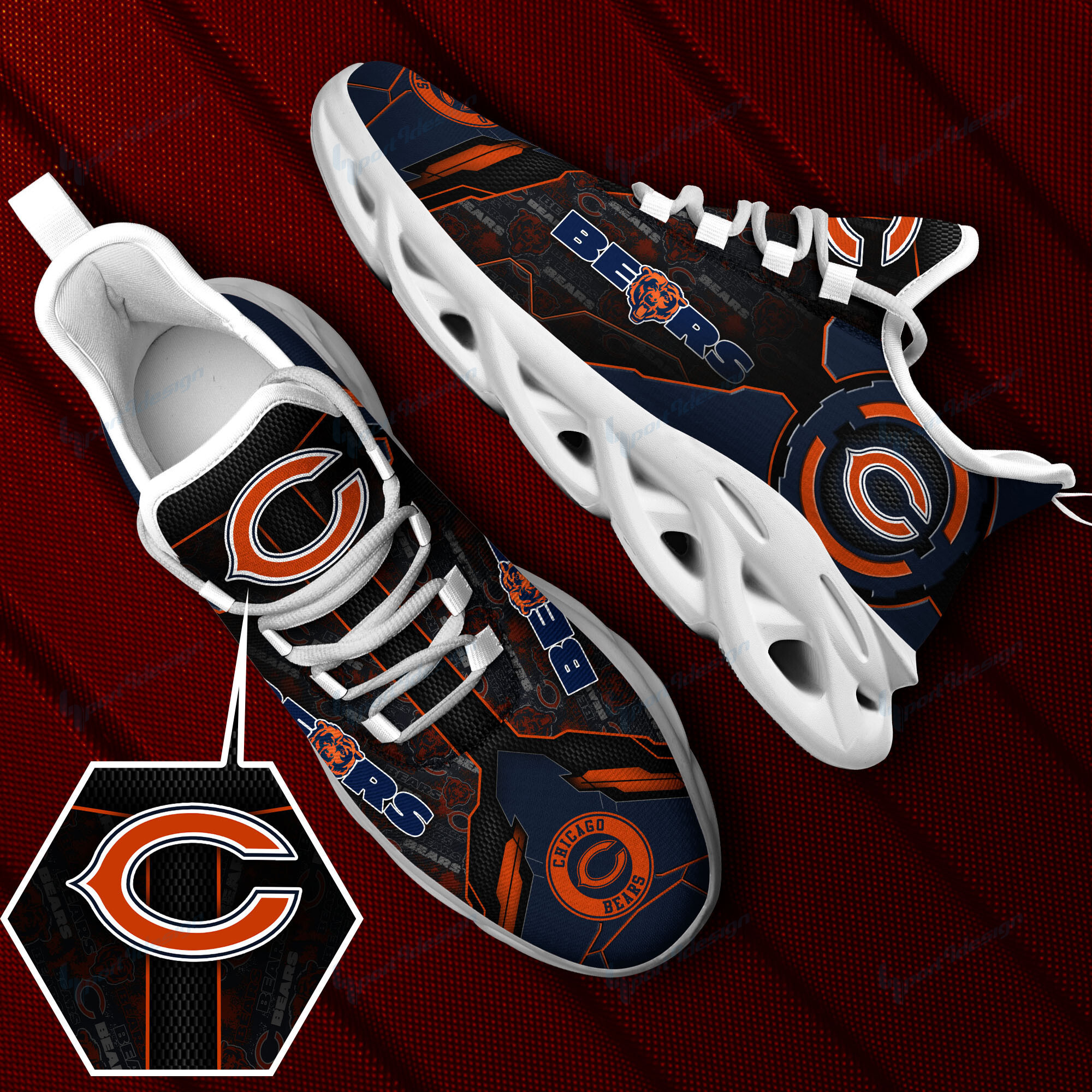 JWFancy Chicago Bears NFL Max Soul Shoes Sneakers For Men And Women