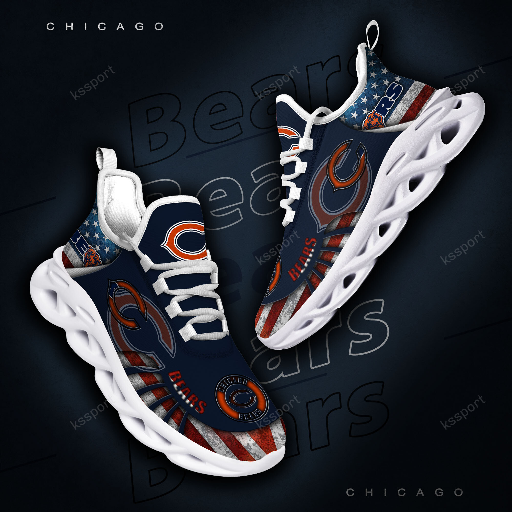 JWFancy Chicago Bears NFL Max Soul Shoes Sneakers For Men And Women