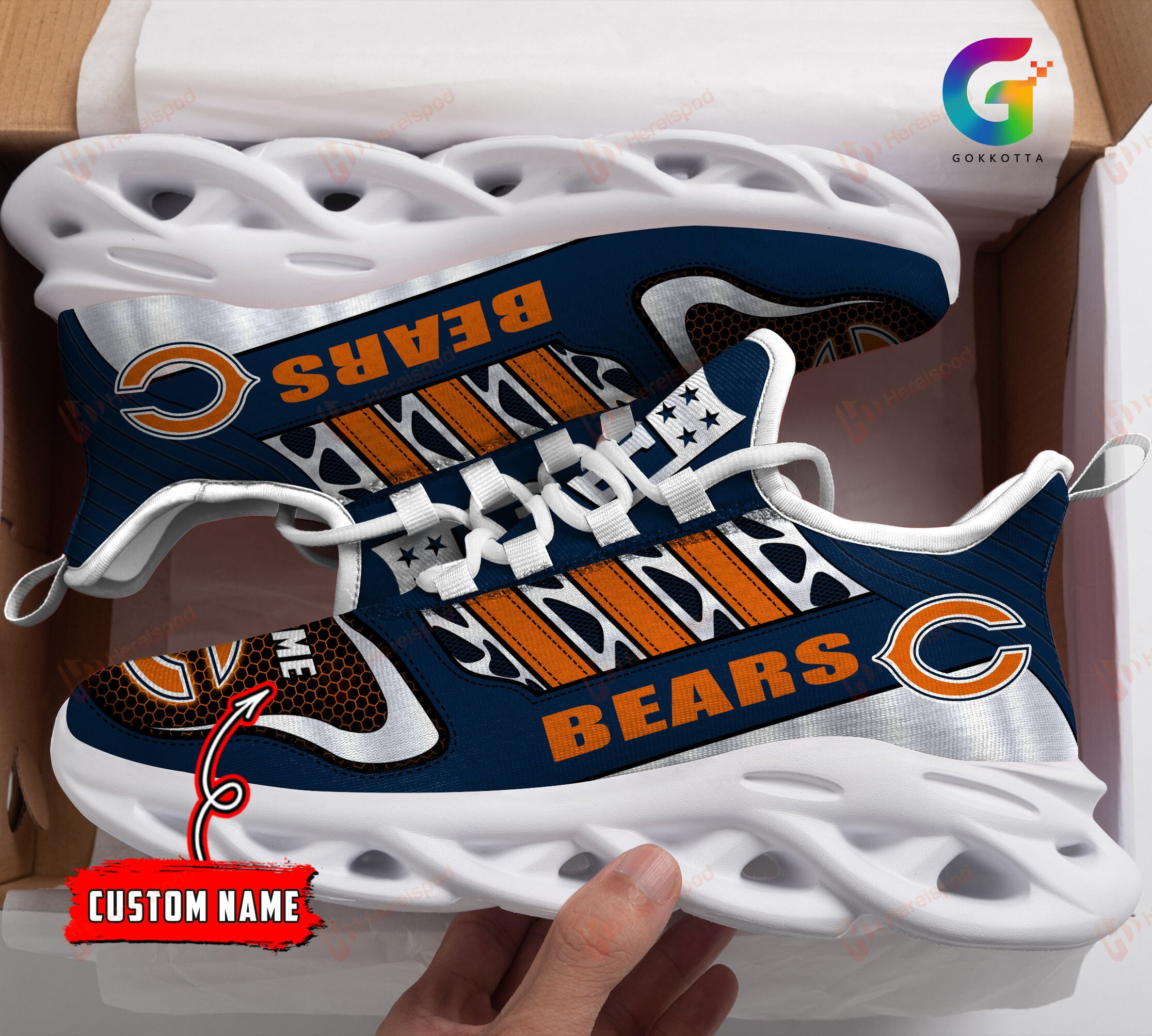 JWFancy Chicago Bears NFL Max Soul Shoes Sneakers For Men And Women