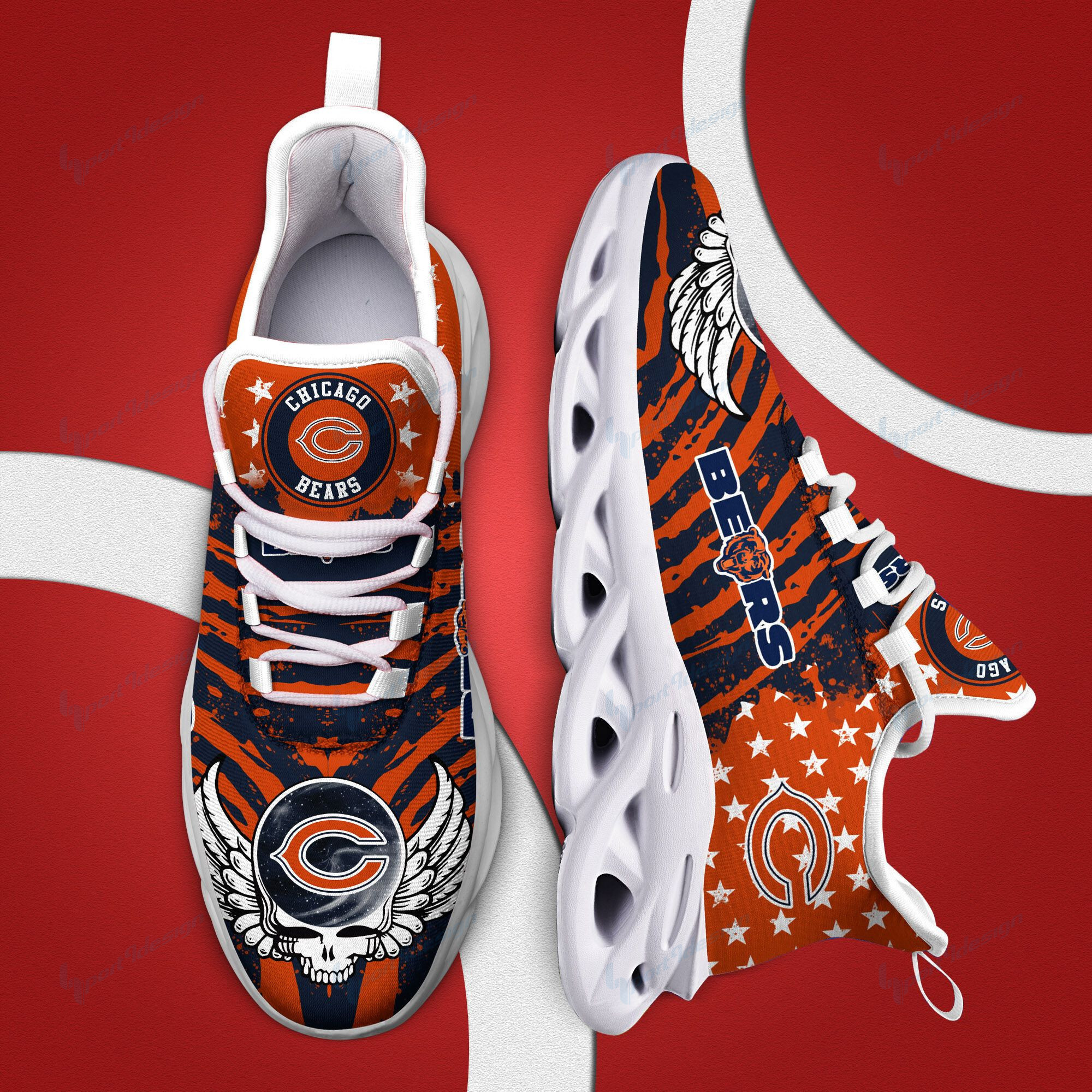 JWFancy Chicago Bears NFL Max Soul Shoes Sneakers For Men And Women