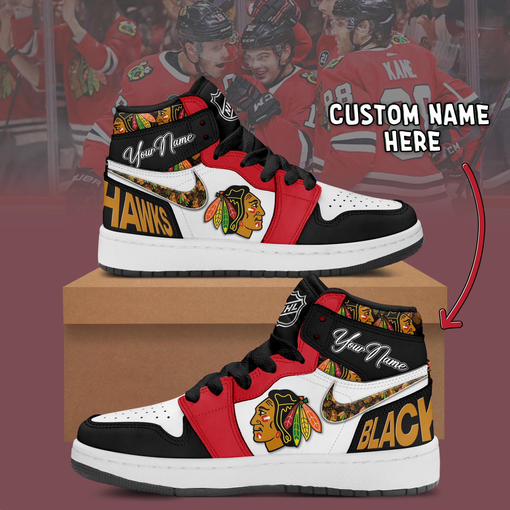 JWFancy Chicago Blackhawks AJ1 High Sneakers Shoes For Men And Women