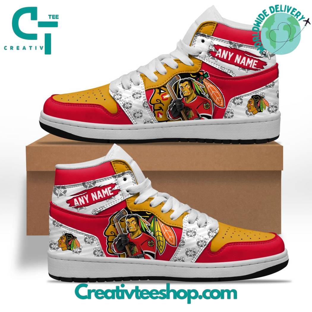 JWFancy Chicago Blackhawks AJ1 High Sneakers Shoes For Men And Women