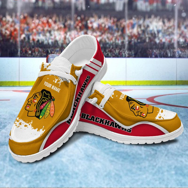 JWFancy Chicago Blackhawks Hey Dude Shoes Wally Men's Lace Up Loafers Comfortable For Men And Women
