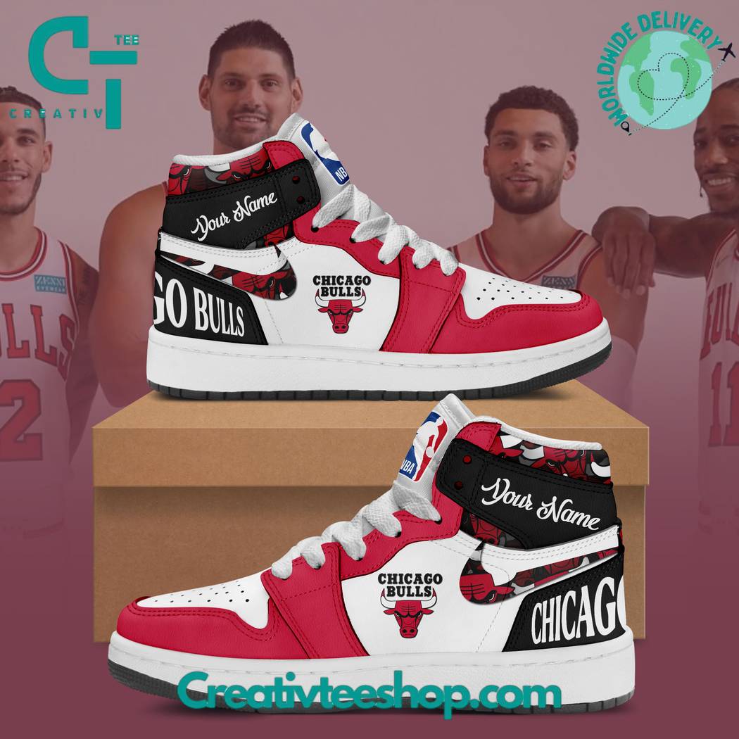 JWFancy Chicago Bulls AJ1 High Sneakers Shoes For Men And Women
