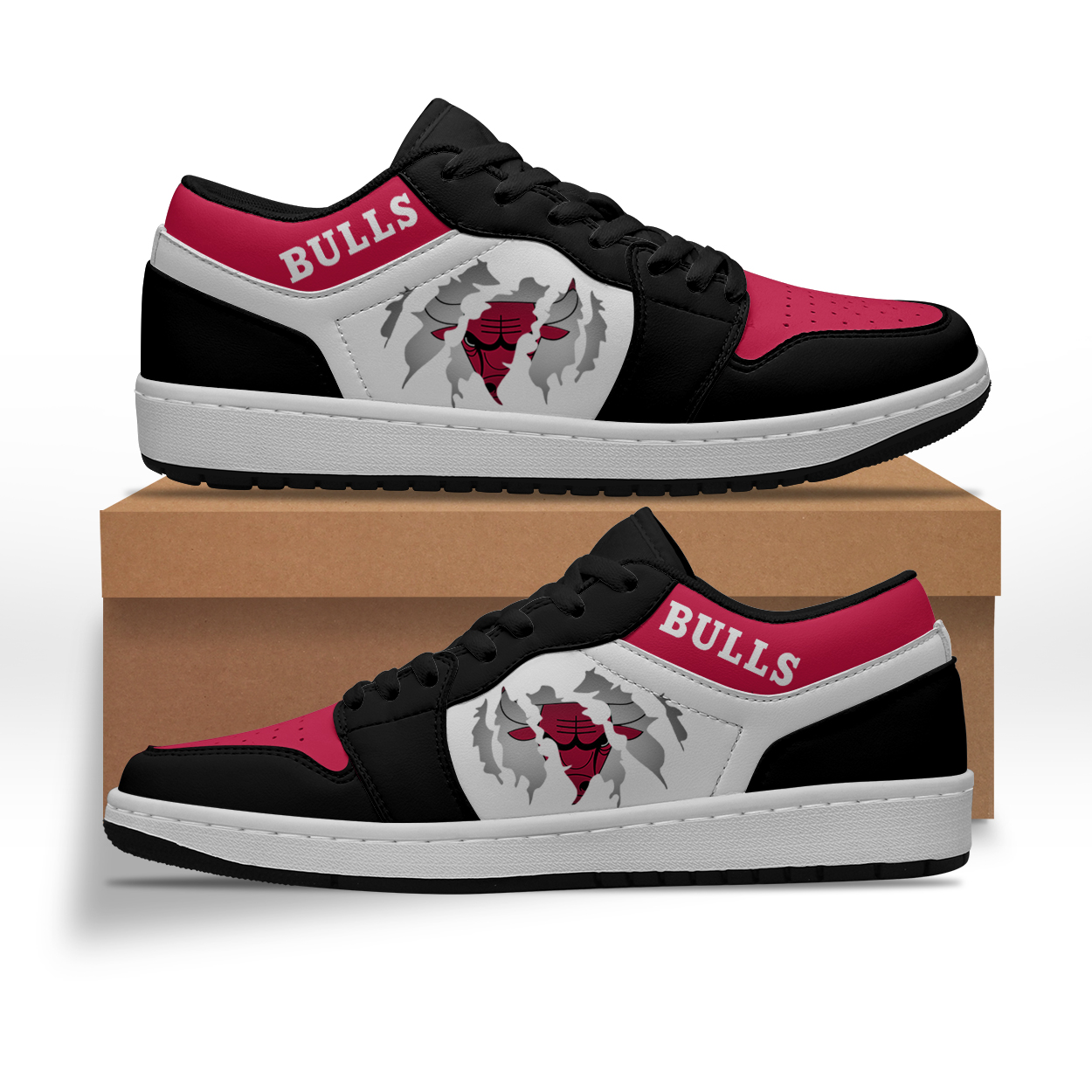 JWFancy Chicago Bulls AJ1 Low Sneakers Shoes For Men And Women
