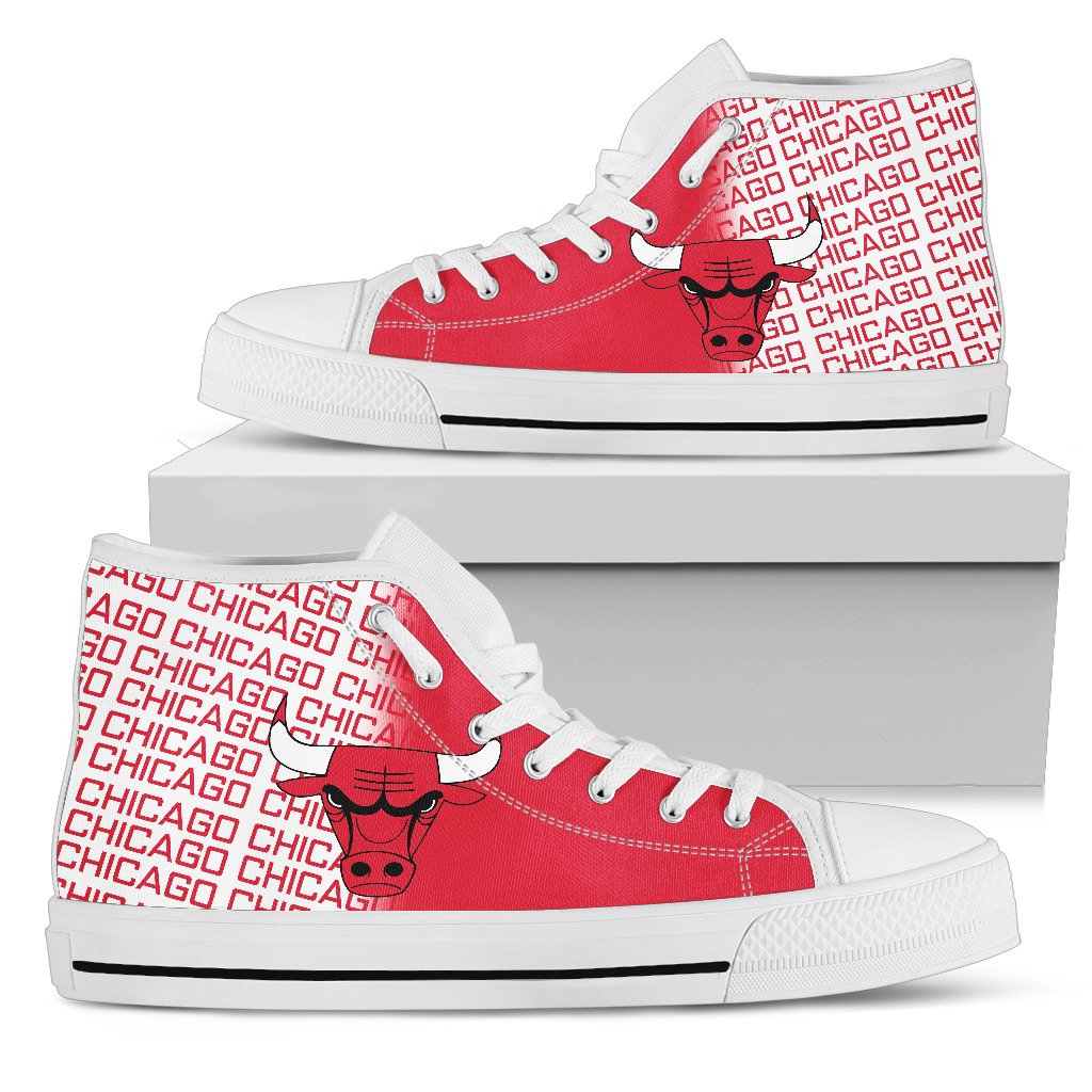 JWFancy Chicago Bulls High Top Canvas Sneakers Shoes For Men And Women