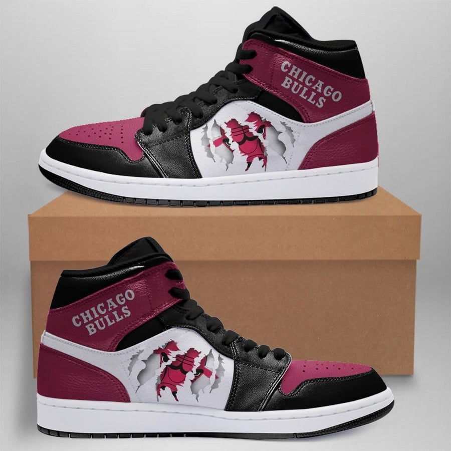JWFancy Chicago Bulls NBA AJ1 High Sneakers Shoes For Men And Women