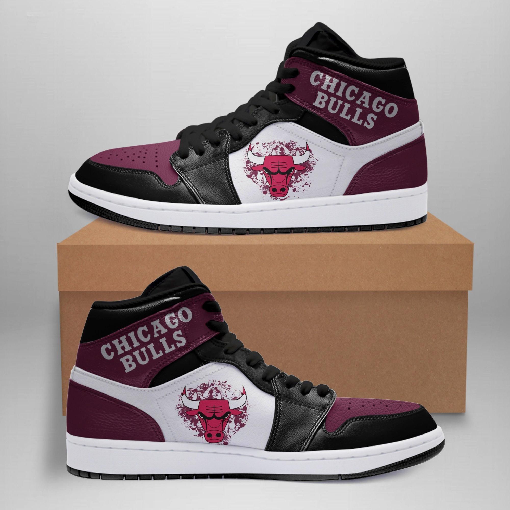 JWFancy Chicago Bulls NBA AJ1 High Sneakers Shoes For Men And Women