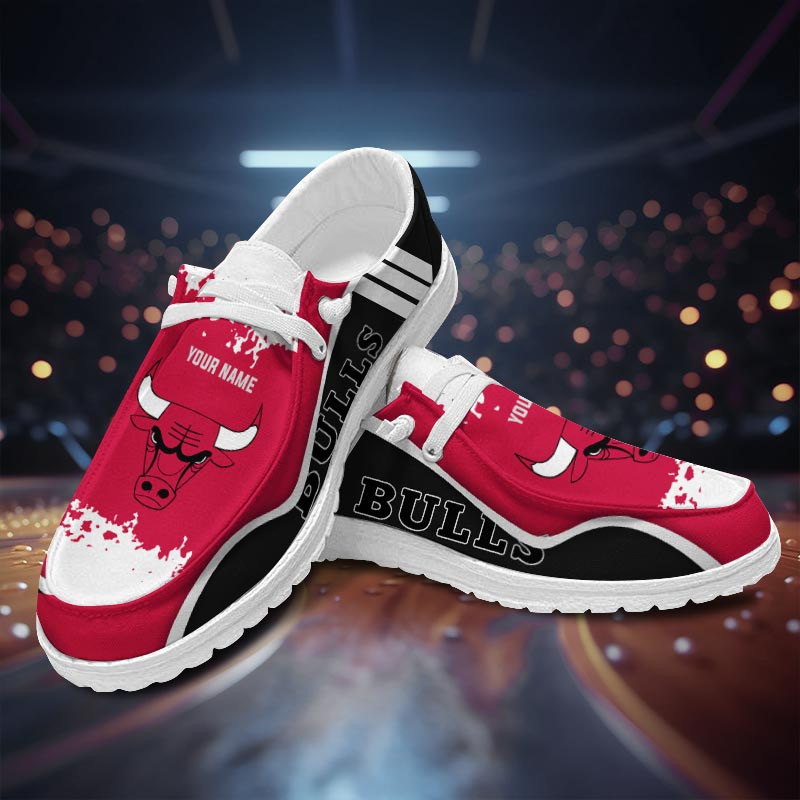 JWFancy Chicago Bullss Hey Dude Shoes Wally Men's Lace Up Loafers Comfortable For Men And Women