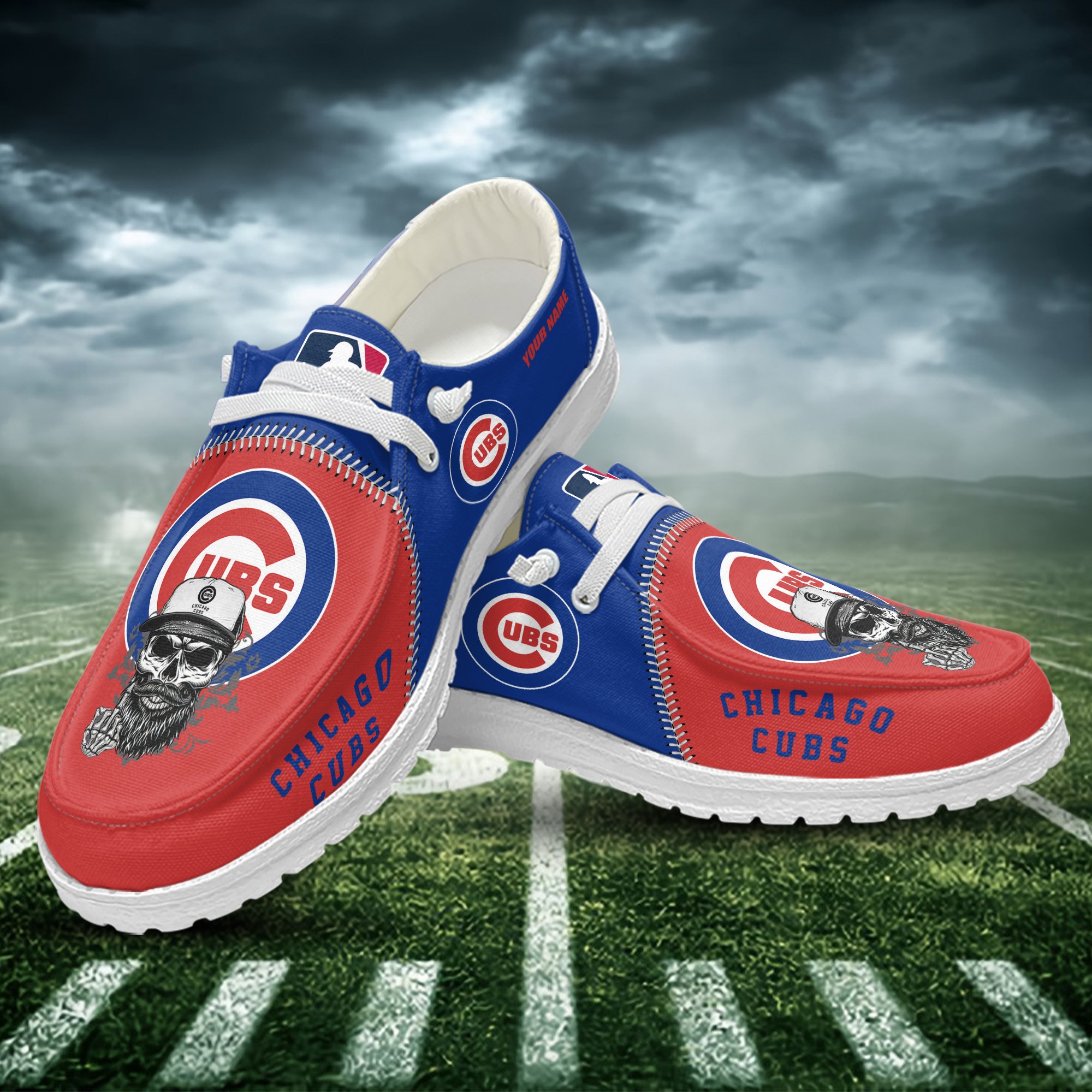 JWFancy Chicago Cubs Hey Dude Shoes Wally Men's Lace Up Loafers Comfortable For Men And Women
