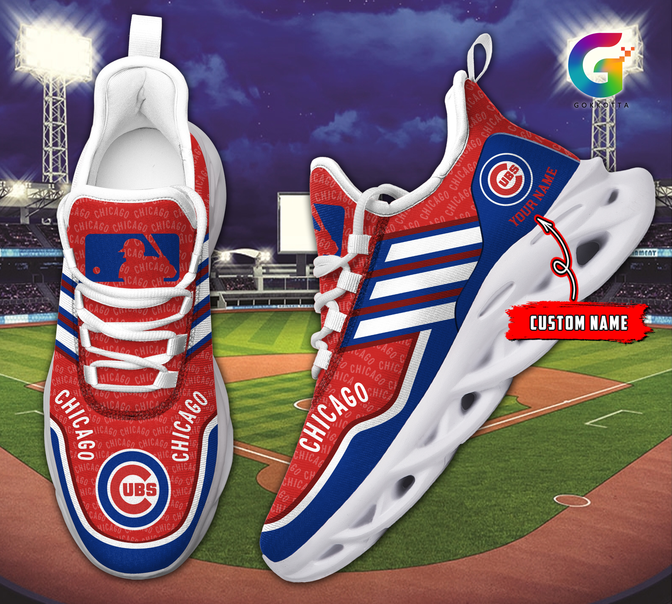 JWFancy Chicago Cubs MLB Max Soul Shoes Sneakers For Men And Women