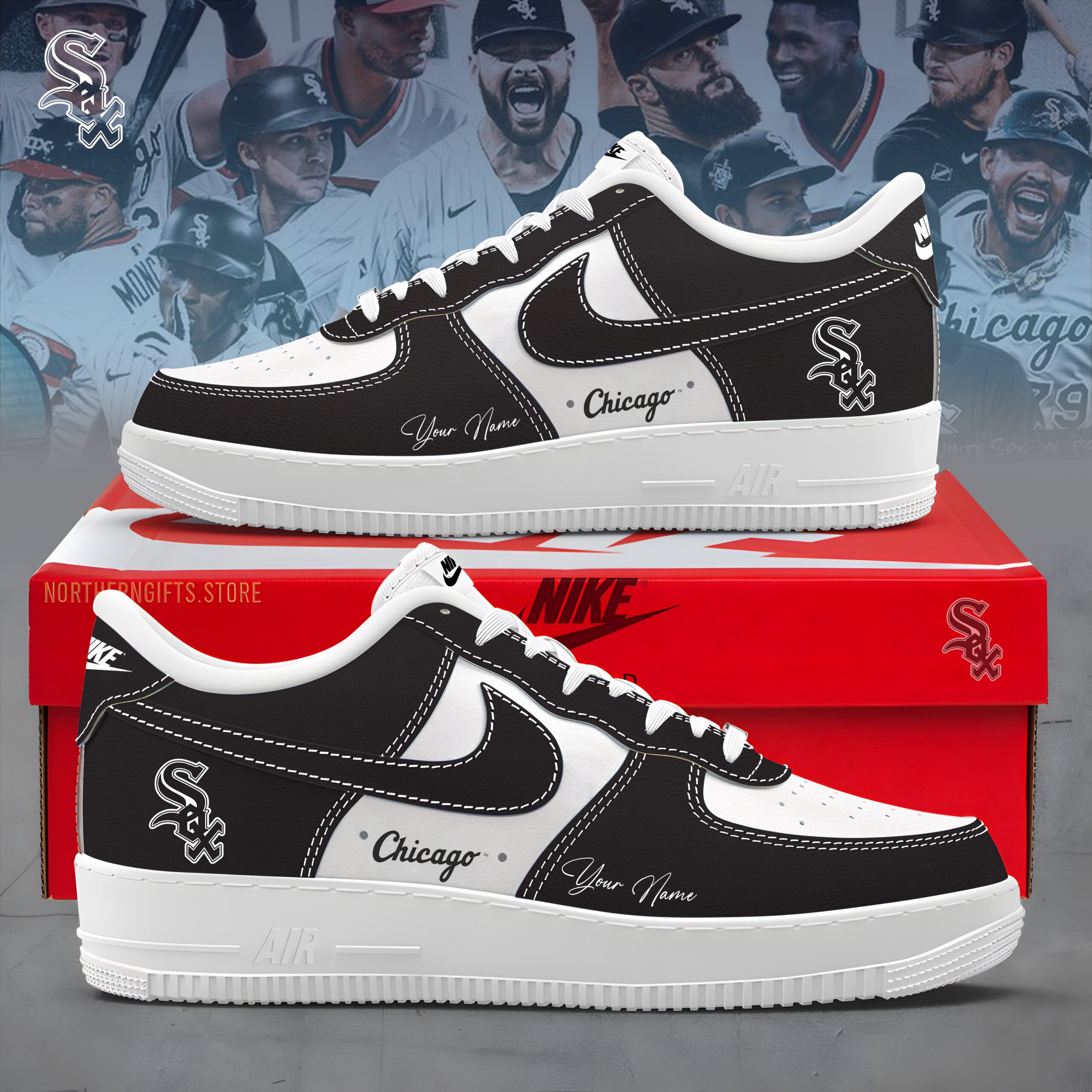 JWFancy Chicago White Sox Air Low-Top Sneakers Shoes For Men And Women