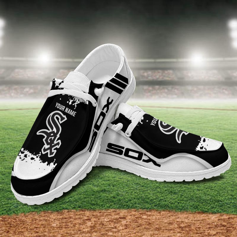 JWFancy Chicago White Sox Hey Dude Shoes Wally Men's Lace Up Loafers Comfortable For Men And Women