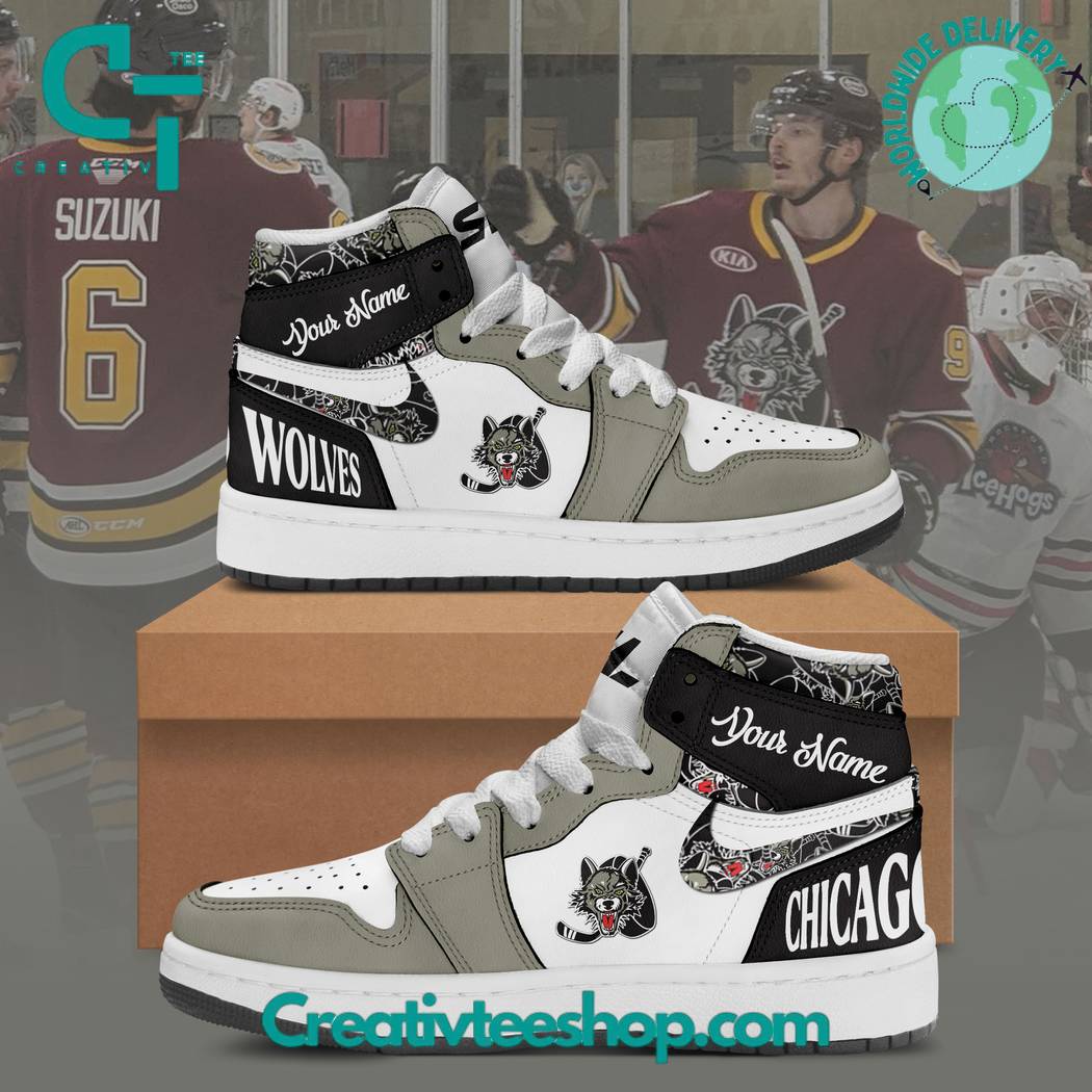 JWFancy Chicago Wolves AJ1 High Sneakers Shoes For Men And Women