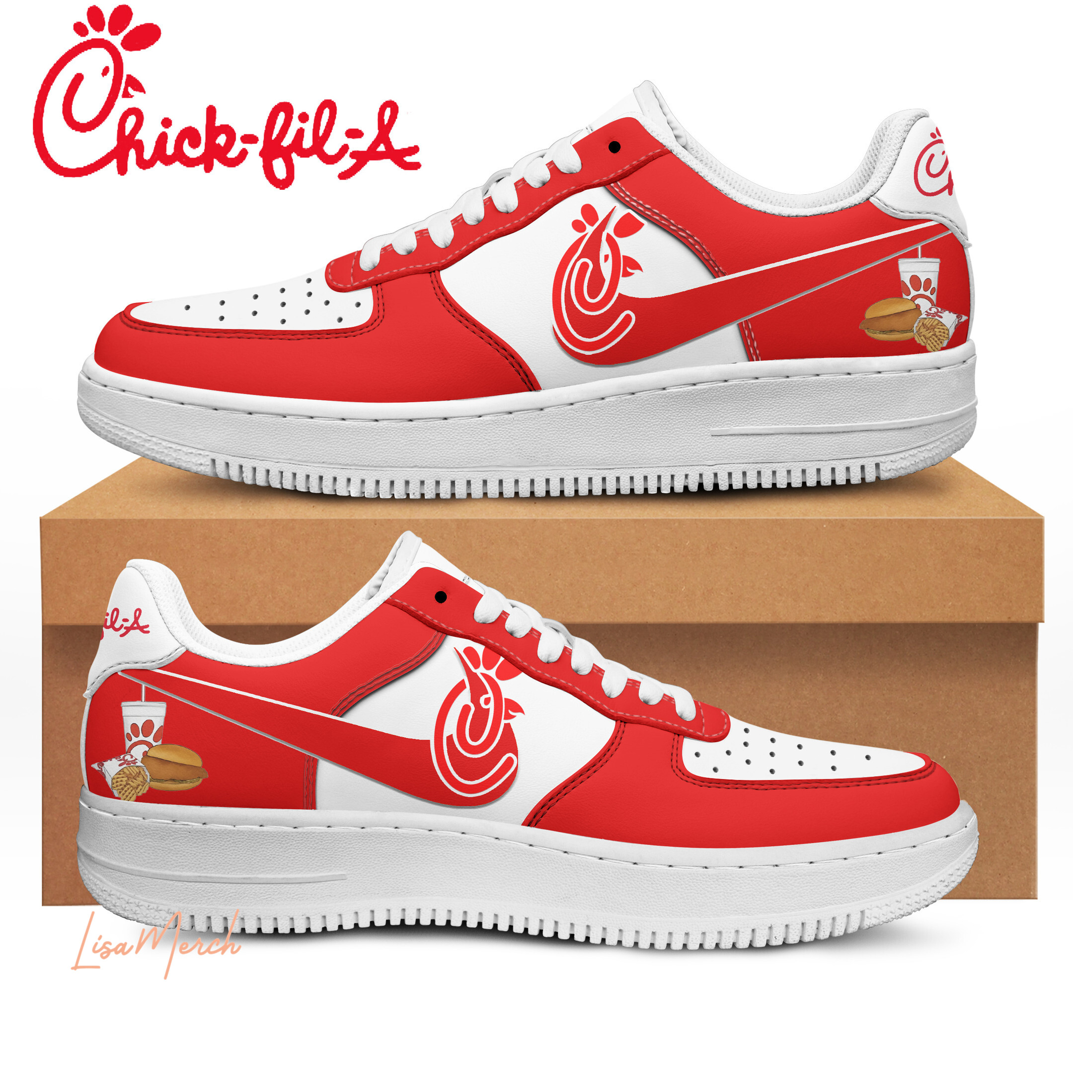 JWFancy Chick-Fil-A Air Low-Top Sneakers Shoes For Men And Women