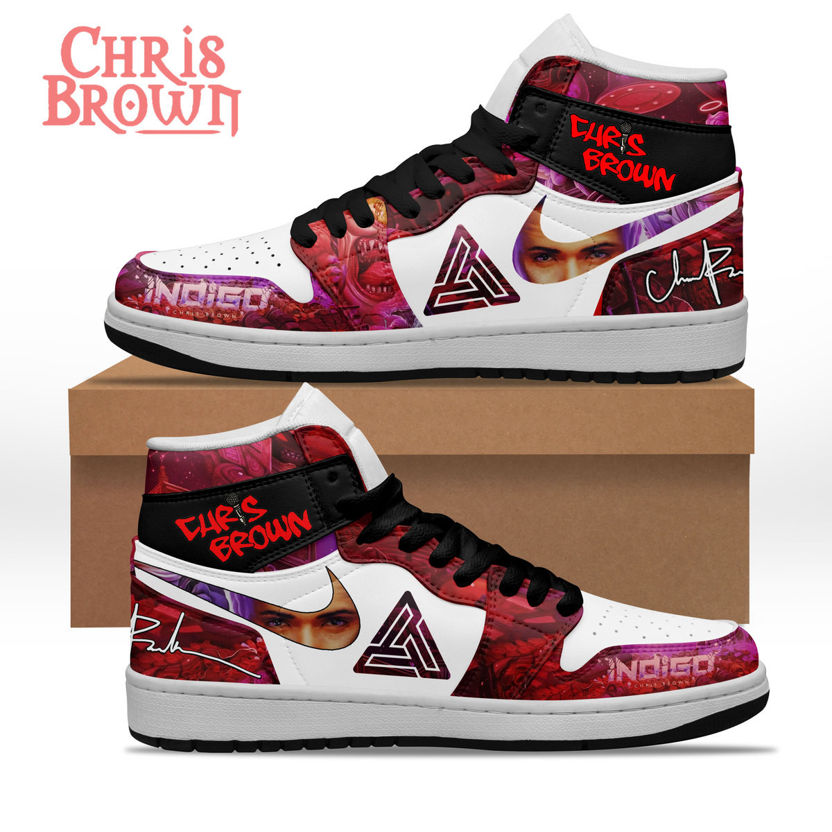 JWFancy Chris Brown AJ1 High Sneakers Shoes For Men And Women