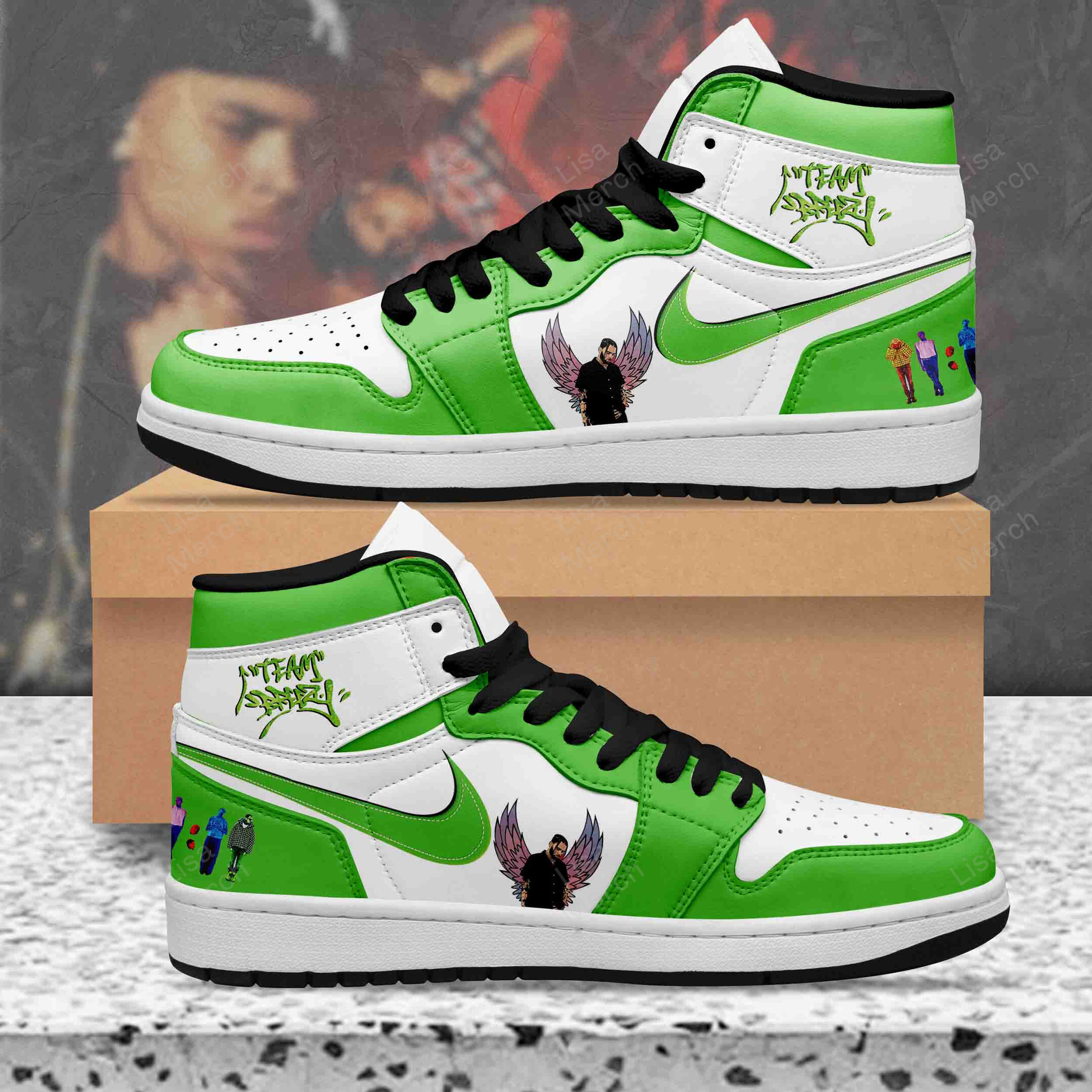 JWFancy Chris Brown AJ1 High Sneakers Shoes For Men And Women