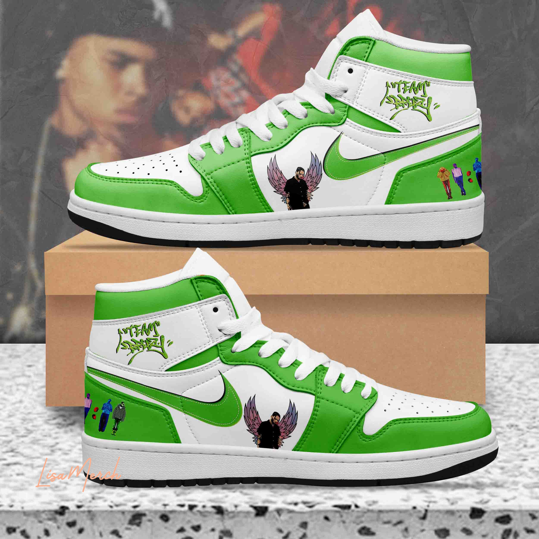 JWFancy Chris Brown AJ1 High Sneakers Shoes For Men And Women
