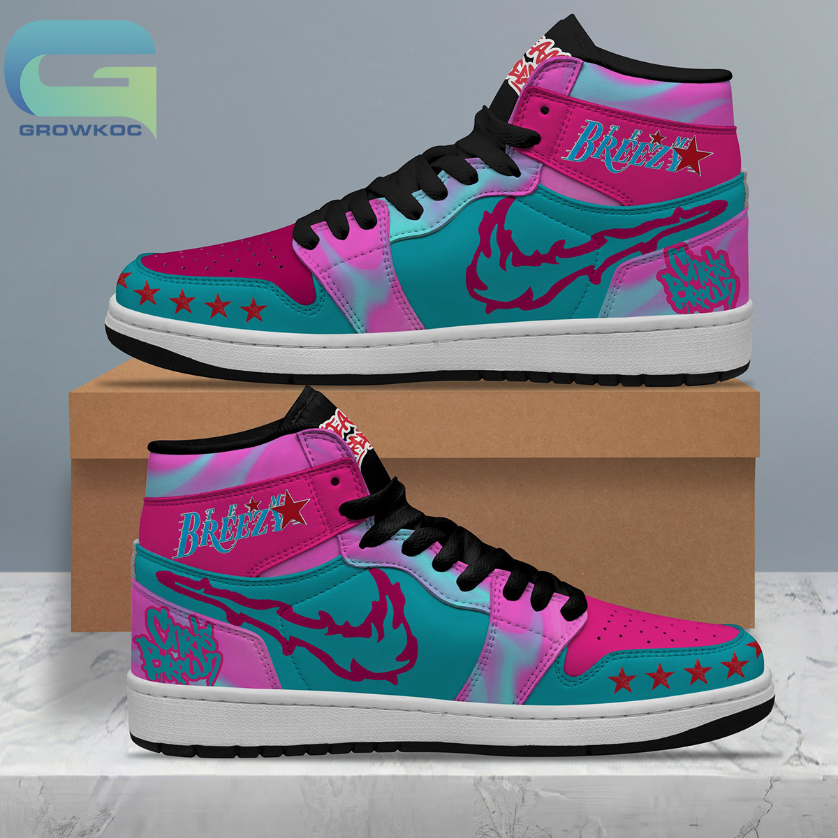 JWFancy Chris Brown AJ1 High Sneakers Shoes For Men And Women