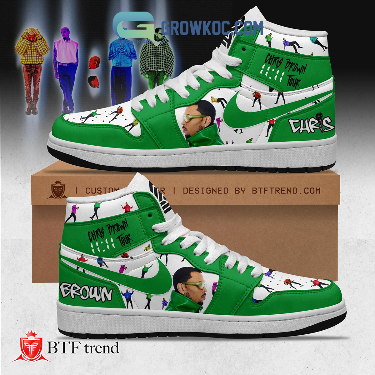 JWFancy Chris Brown AJ1 High Sneakers Shoes For Men And Women