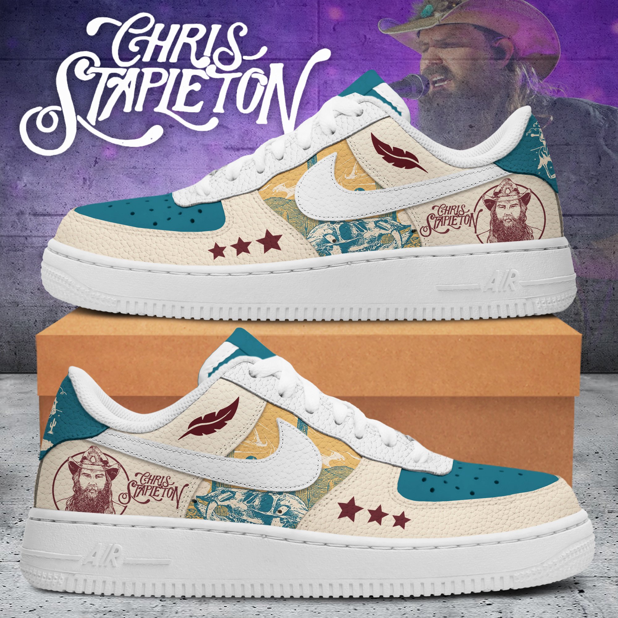 JWFancy Chris Stapleton Air Low-Top Sneakers Shoes For Men And Women