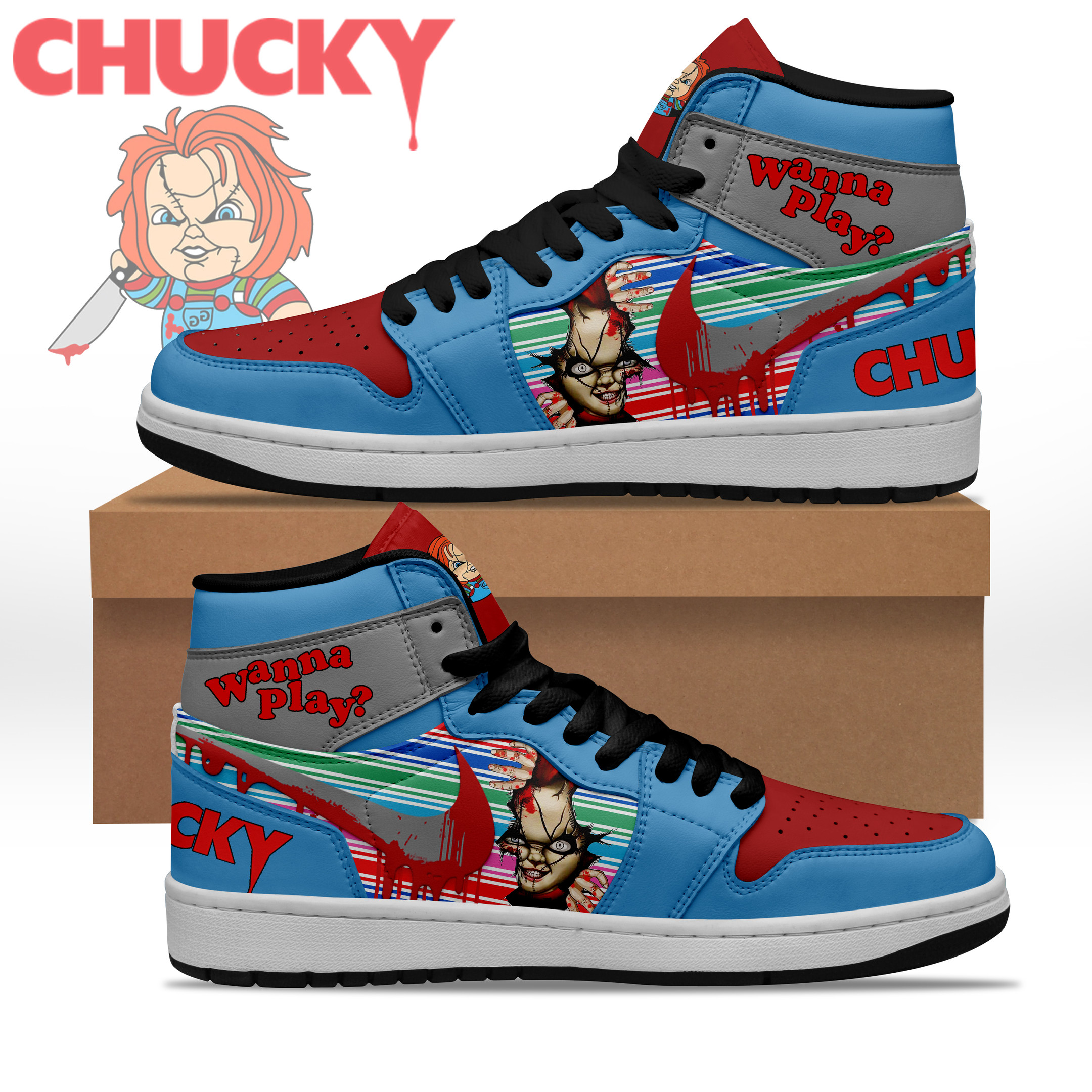 JWFancy Chucky AJ1 High Sneakers Shoes For Men And Women