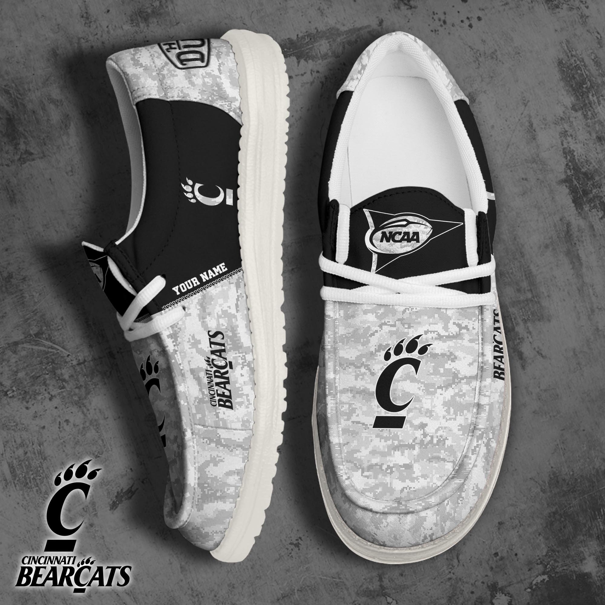 JWFancy Cincinnati Bearcats Hey Dude Shoes Wally Men's Lace Up Loafers Comfortable For Men And Women