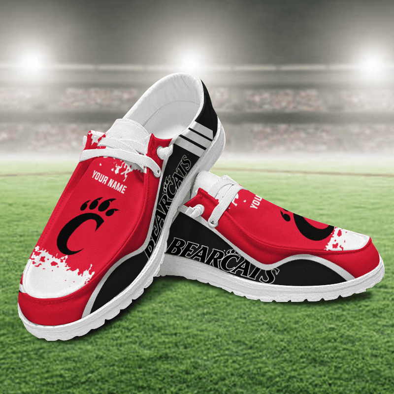 JWFancy Cincinnati Bearcats Hey Dude Shoes Wally Men's Lace Up Loafers Comfortable For Men And Women