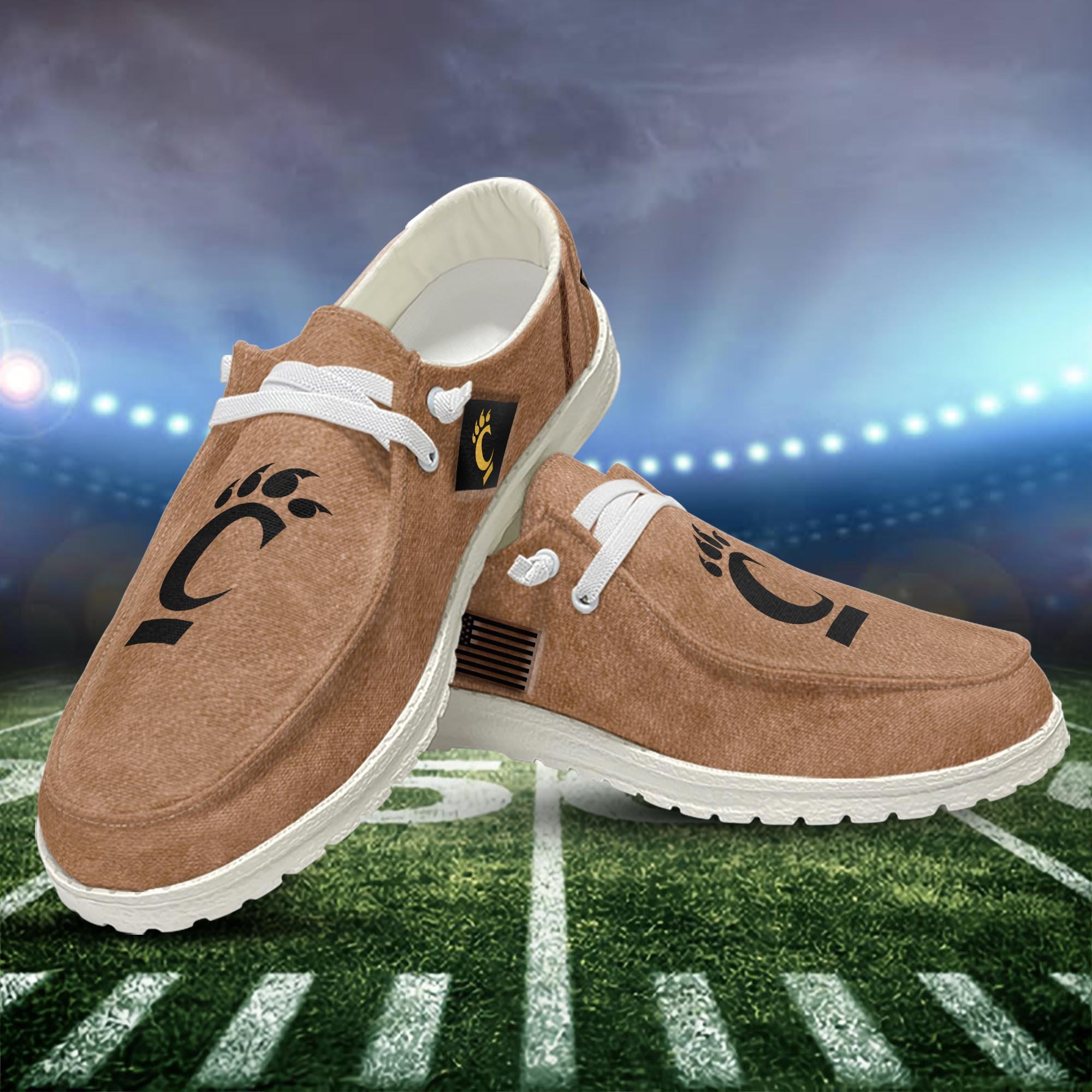 JWFancy Cincinnati Bearcats Hey Dude Shoes Wally Men's Lace Up Loafers Comfortable For Men And Women