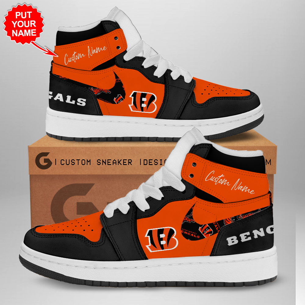 JWFancy Cincinnati Bengals AJ1 High Sneakers Shoes For Men And Women