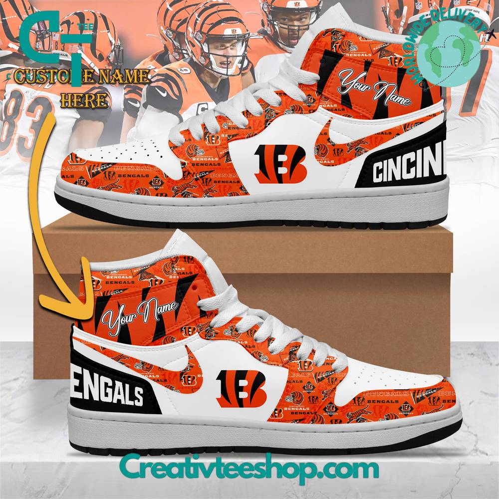 JWFancy Cincinnati Bengals AJ1 High Sneakers Shoes For Men And Women