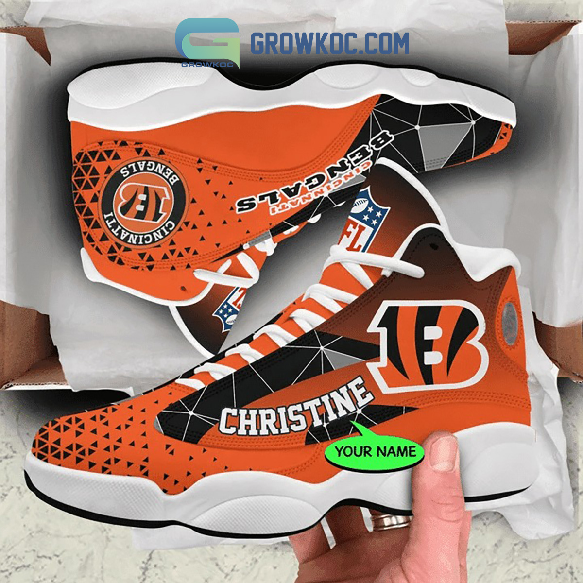 JWFancy Cincinnati Bengals AJ13 Sneakers Shoes For Men And Women