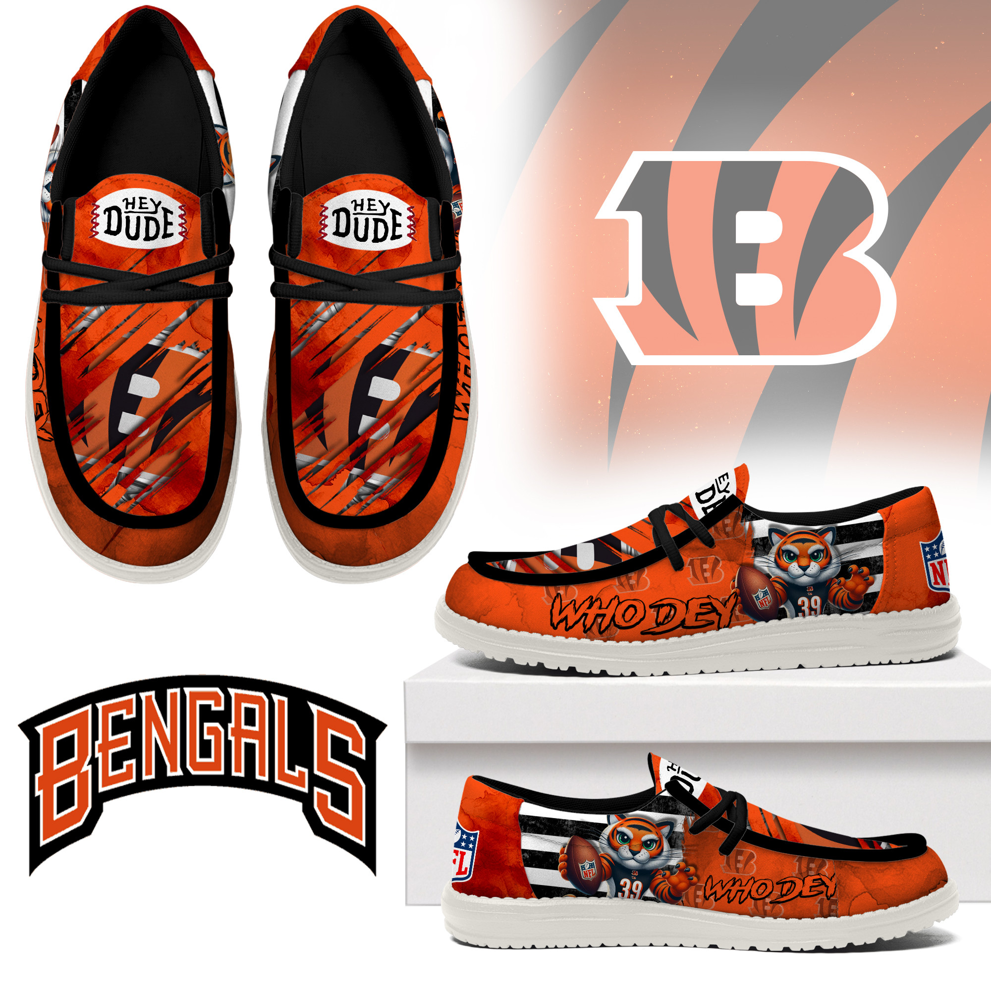 JWFancy Cincinnati Bengals – Custom Name Hey Dude