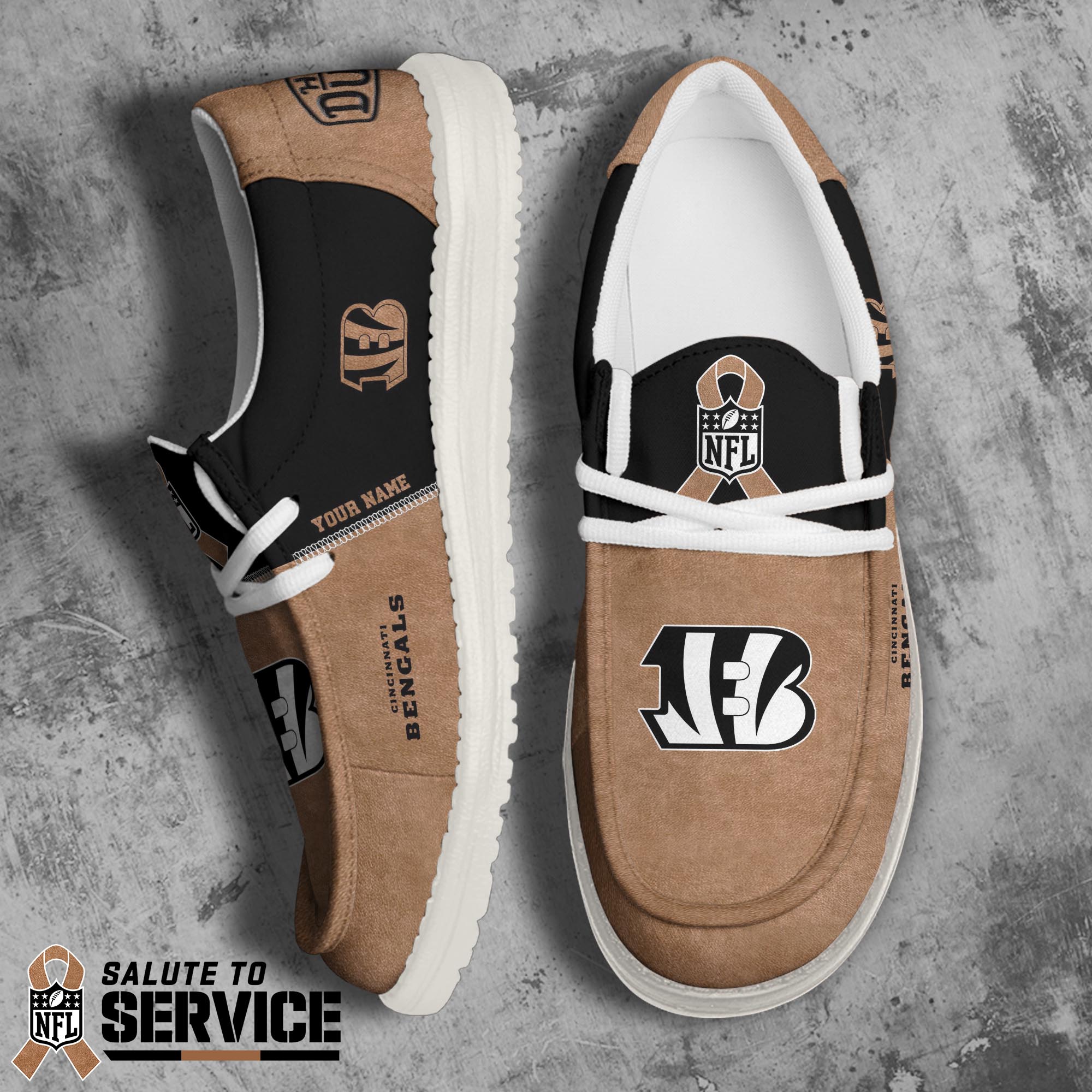 JWFancy Cincinnati Bengals Hey Dude Shoes Wally Men's Lace Up Loafers Comfortable For Men And Women