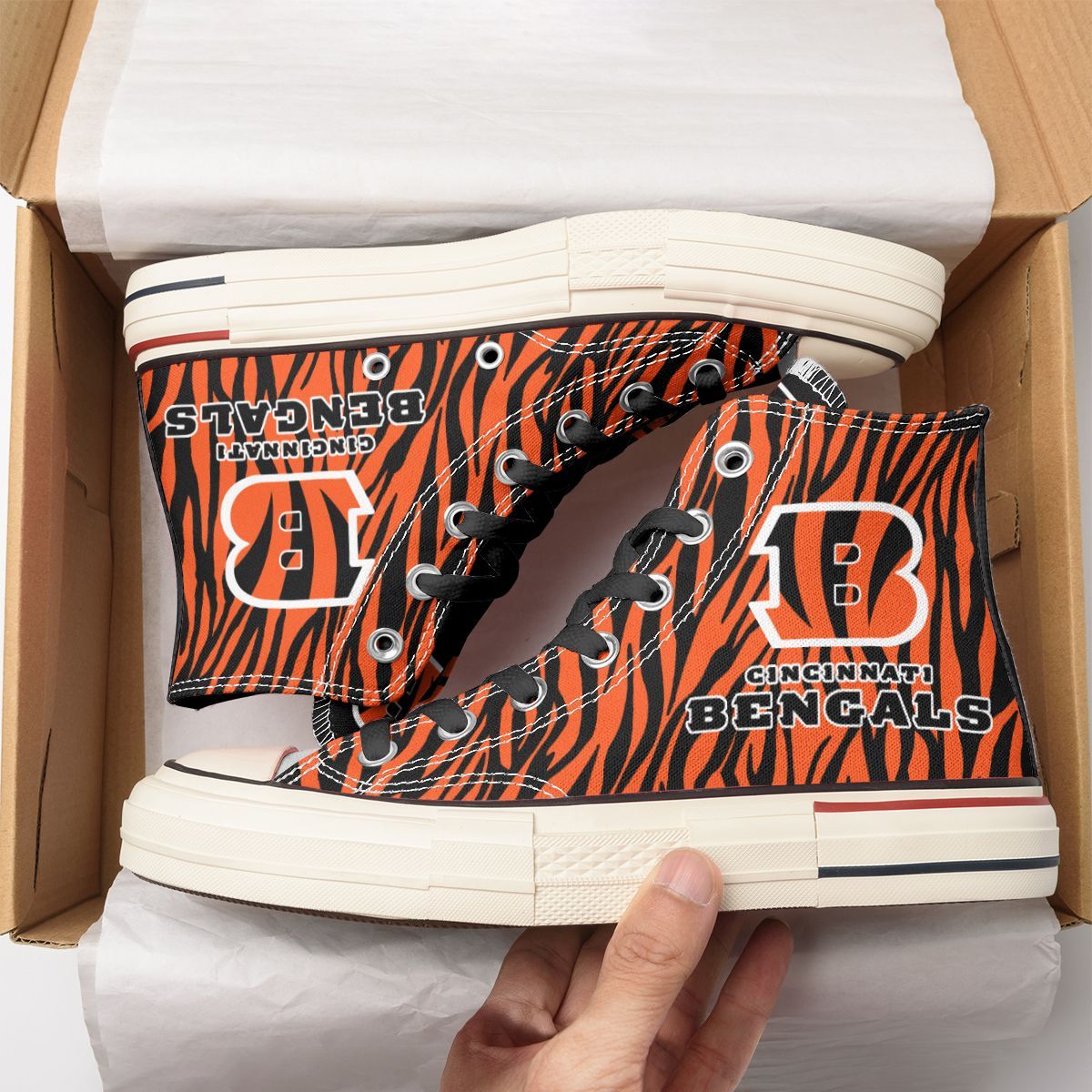 JWFancy Cincinnati Bengals High Top Canvas Sneakers Shoes For Men And Women