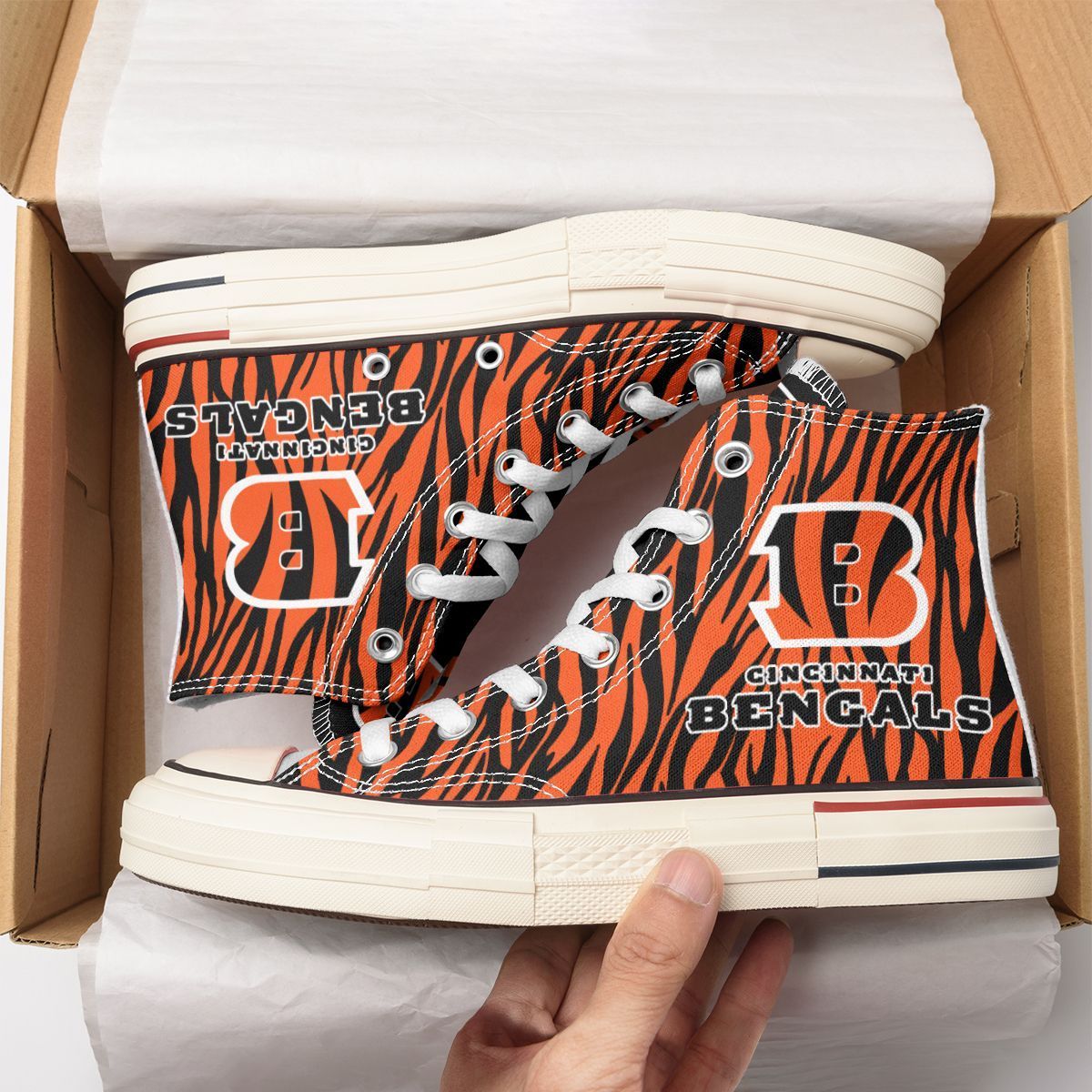 JWFancy Cincinnati Bengals High Top Canvas Sneakers Shoes For Men And Women