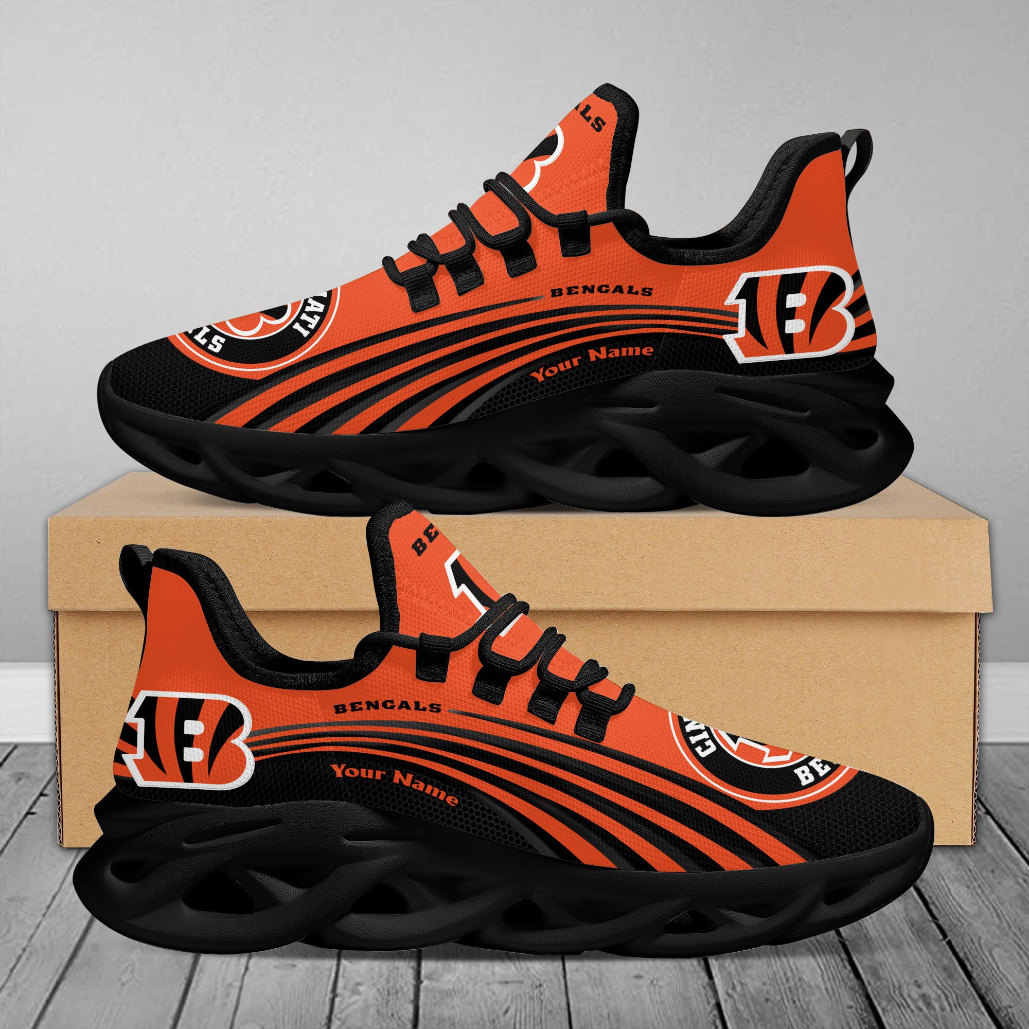 JWFancy Cincinnati Bengals Max Soul Shoes Sneakers For Men And Women