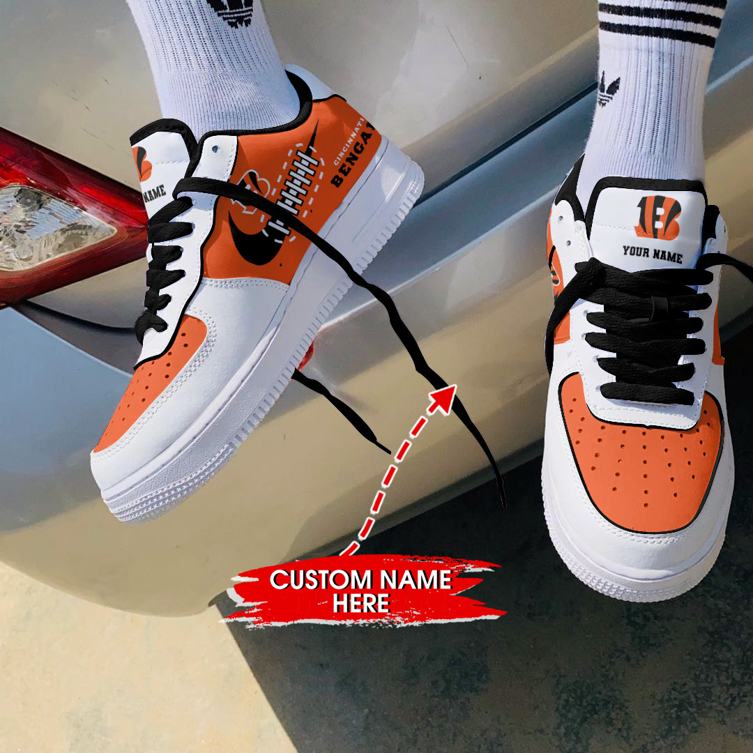 JWFancy Cincinnati Bengals NFL Air Low-Top Sneakers Shoes For Men And Women