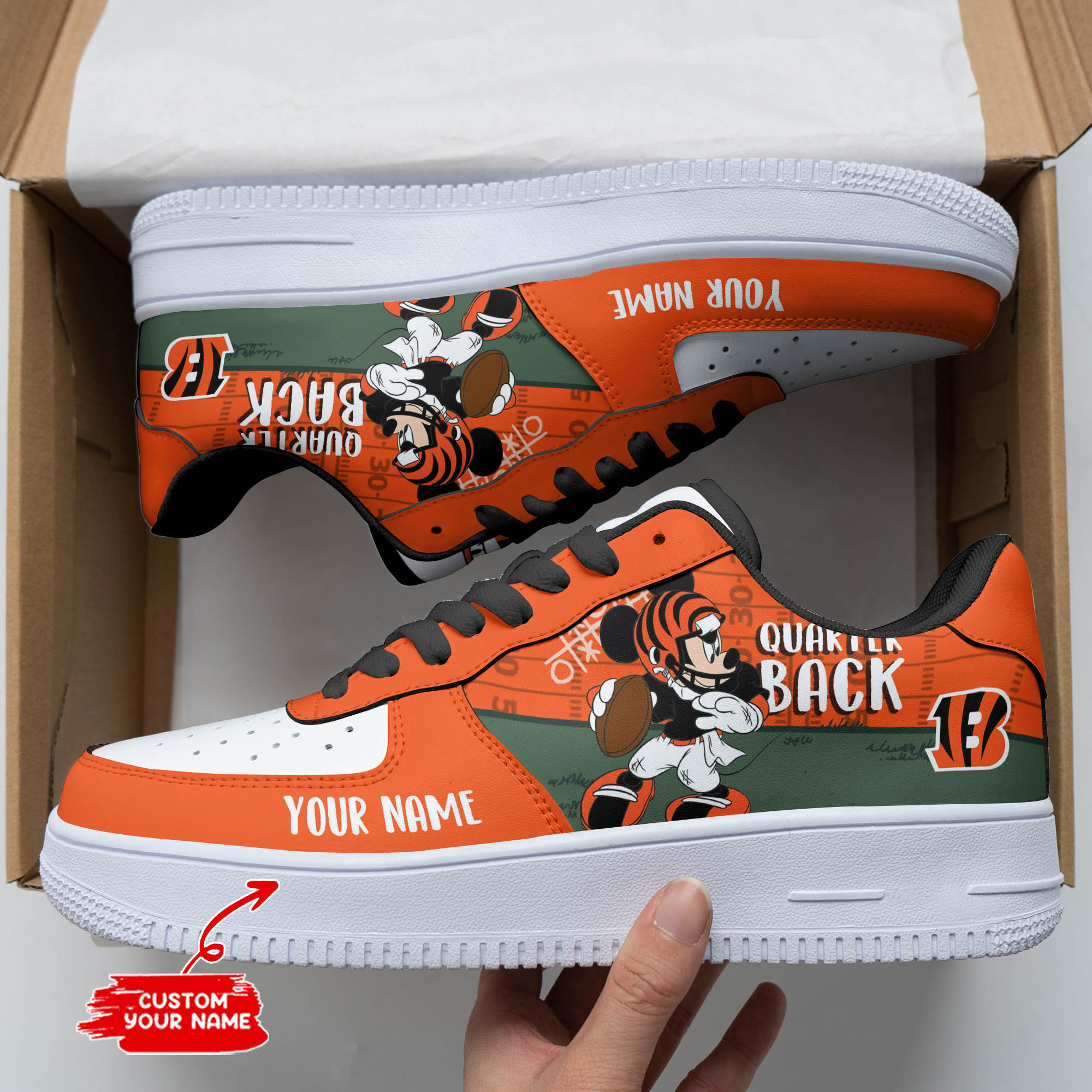JWFancy Cincinnati Bengals NFL Air Low-Top Sneakers Shoes For Men And Women