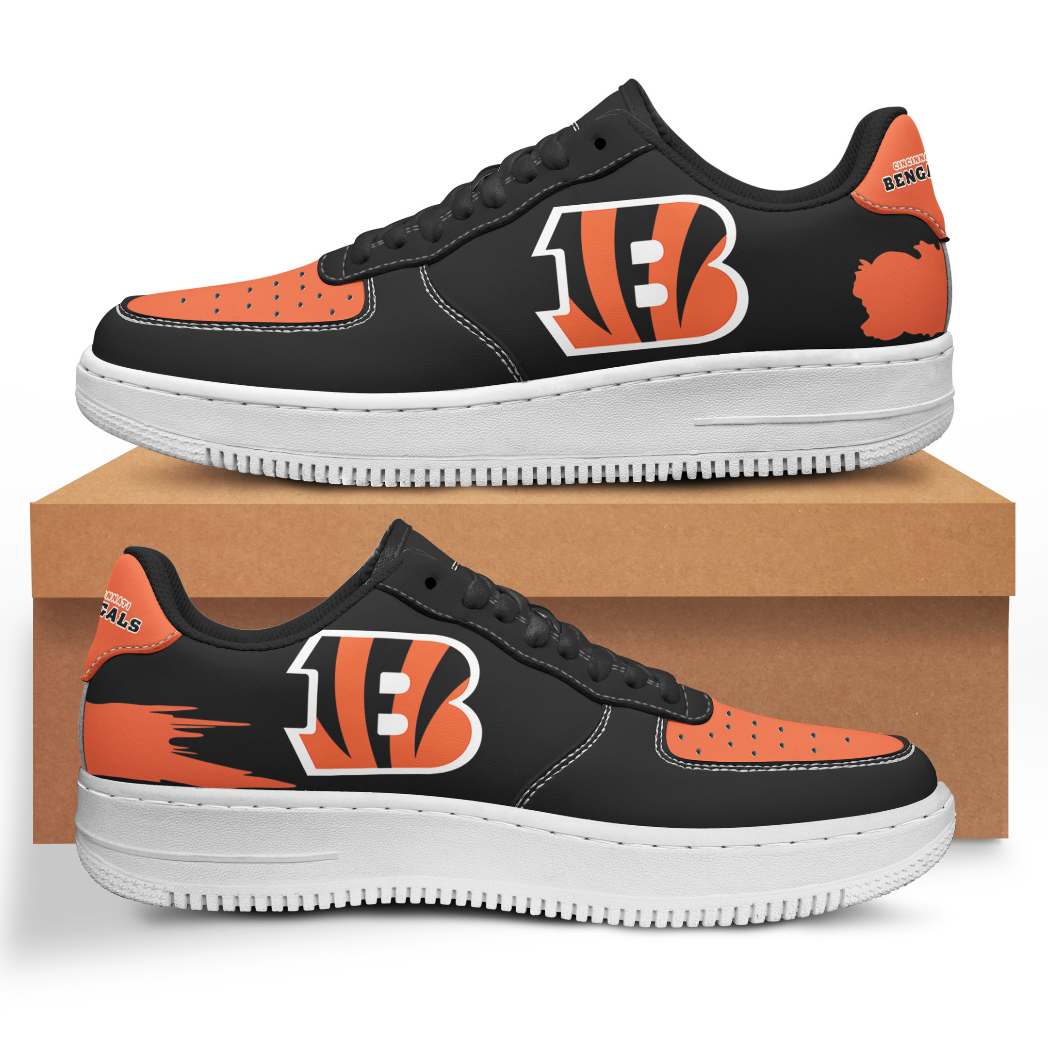 JWFancy Cincinnati Bengals NFL Air Low-Top Sneakers Shoes For Men And Women