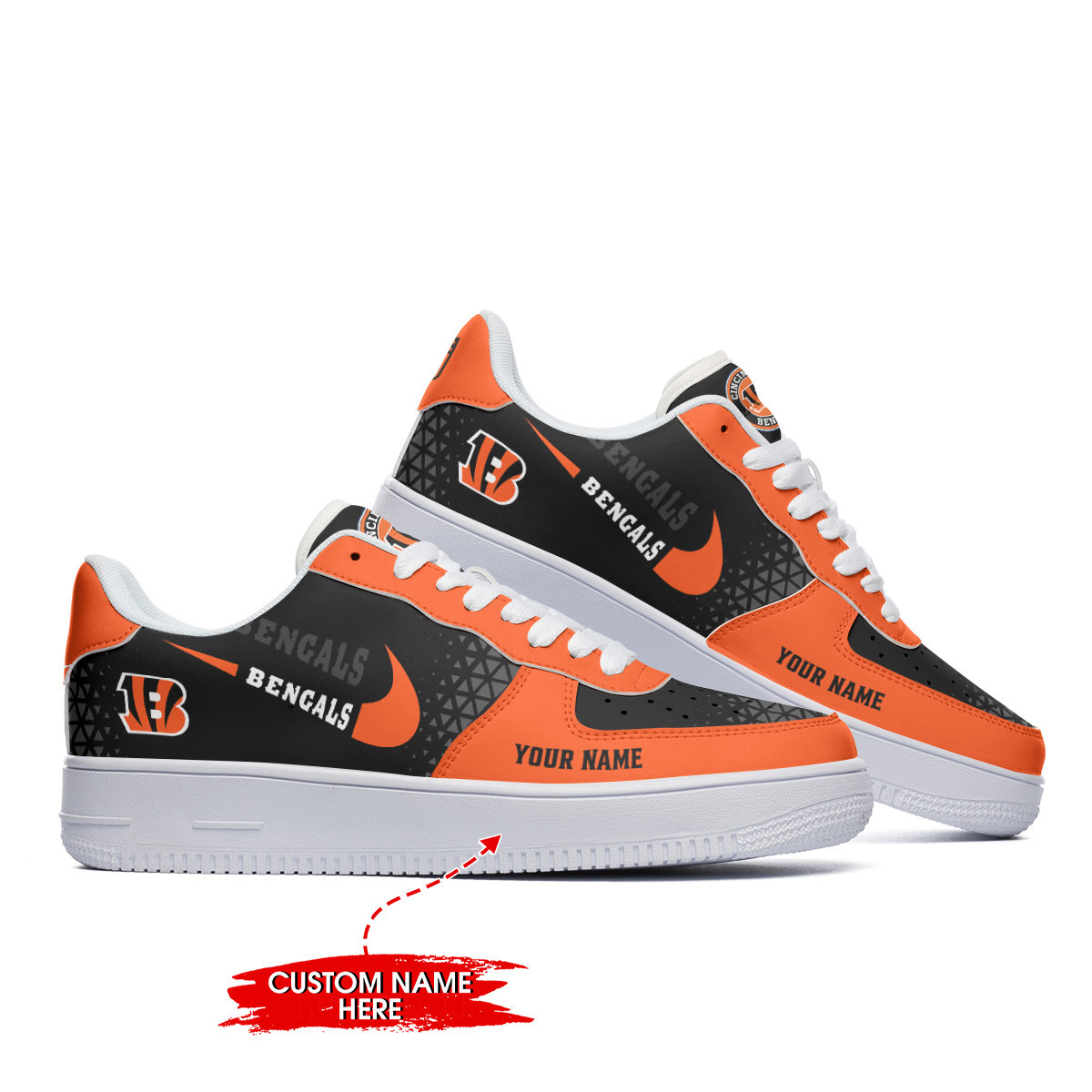 JWFancy Cincinnati Bengals NFL Air Low-Top Sneakers Shoes For Men And Women