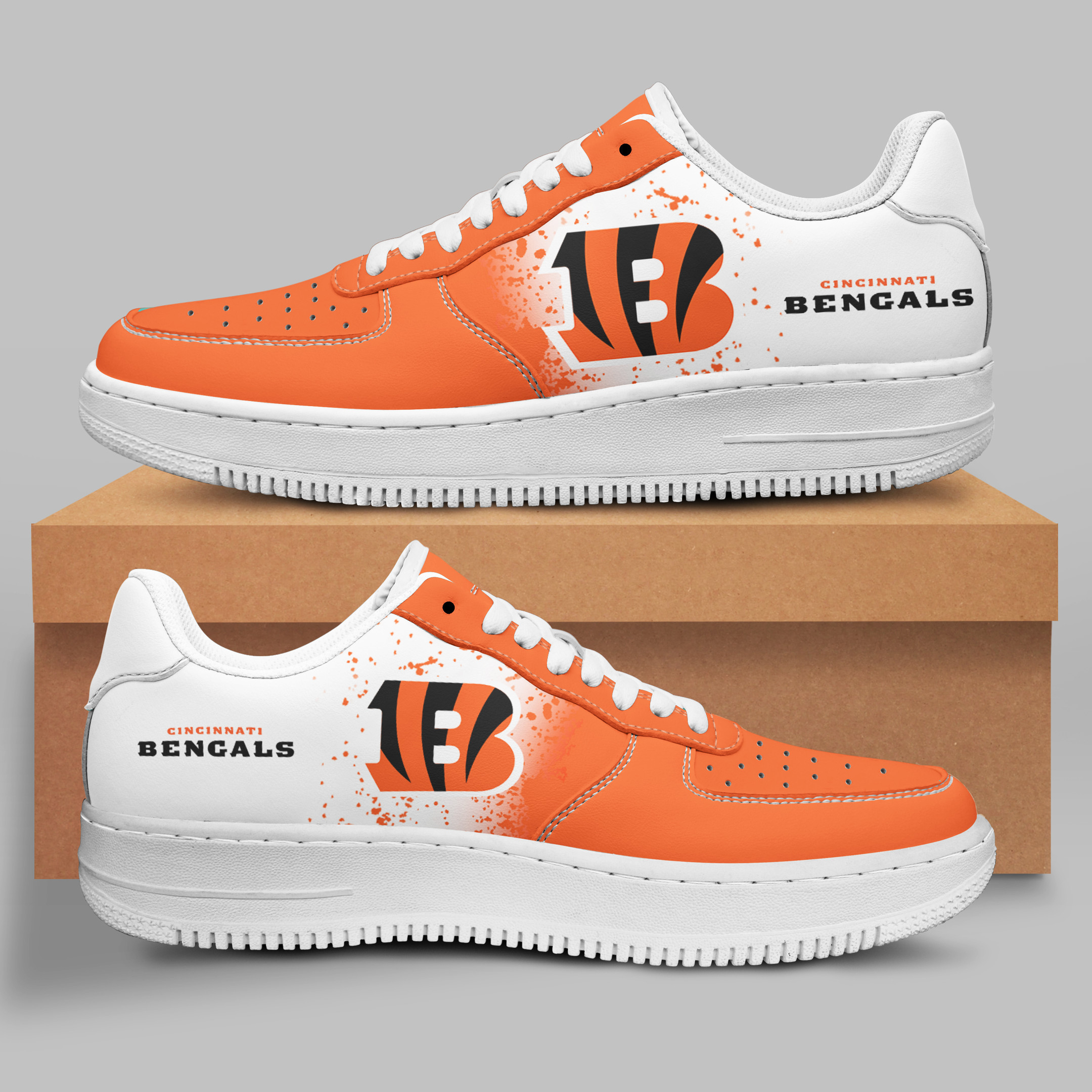 JWFancy Cincinnati Bengals NFL Air Low-Top Sneakers Shoes For Men And Women