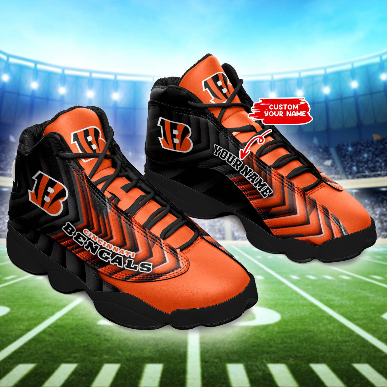JWFancy Cincinnati Bengals NFL AJ13 Sneakers Shoes For Men And Women