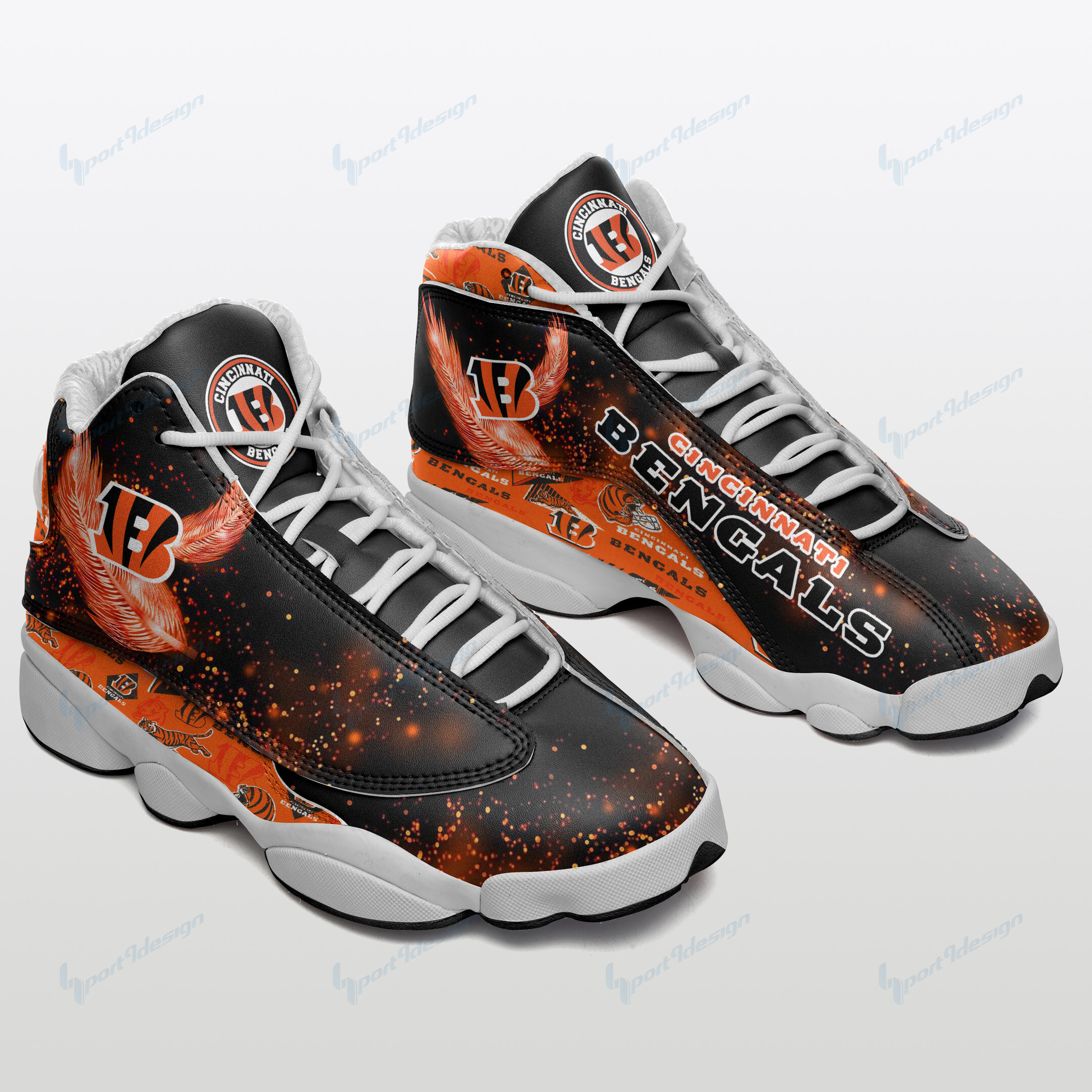 JWFancy Cincinnati Bengals NFL AJ13 Sneakers Shoes For Men And Women