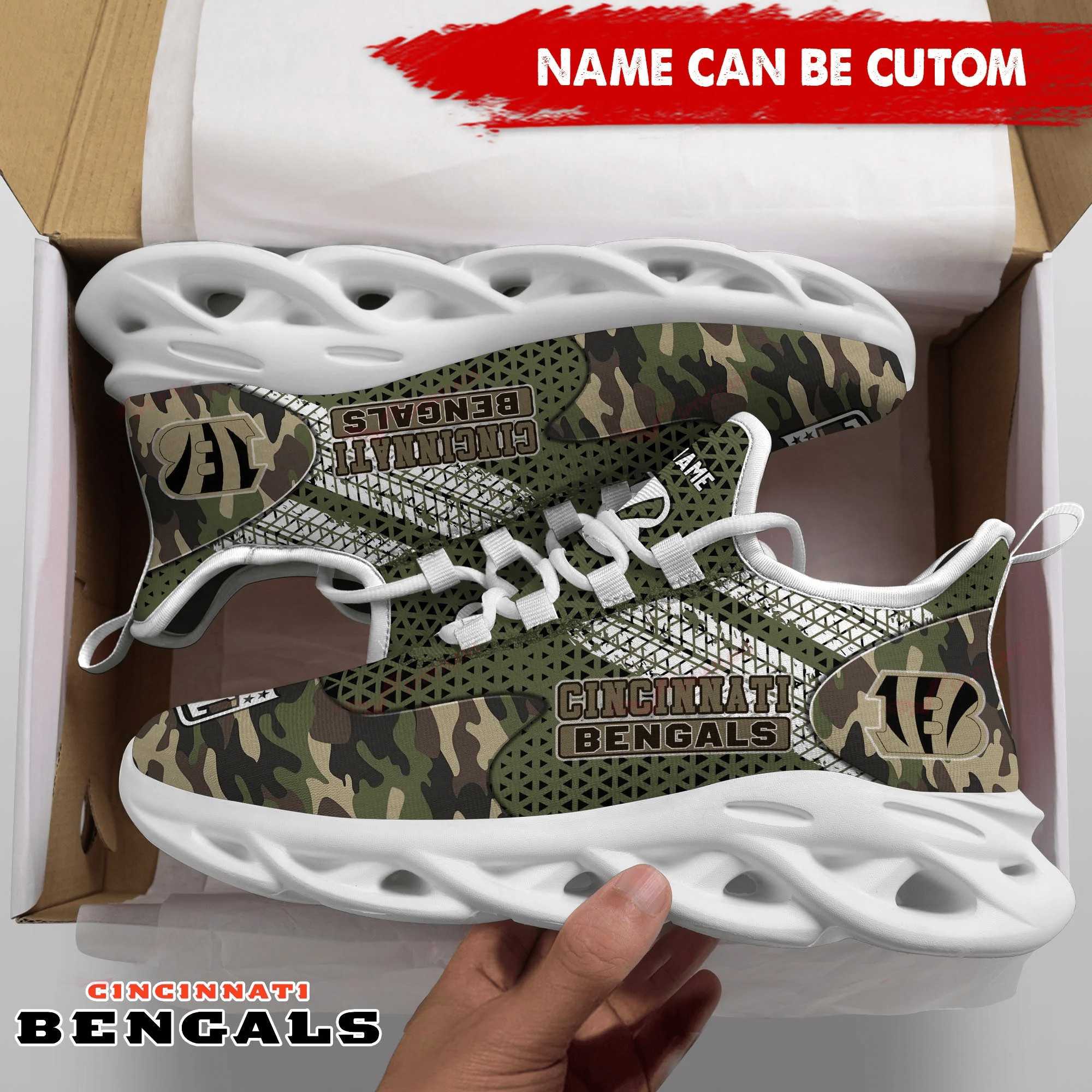 JWFancy Cincinnati Bengals NFL Max Soul Shoes Sneakers For Men And Women