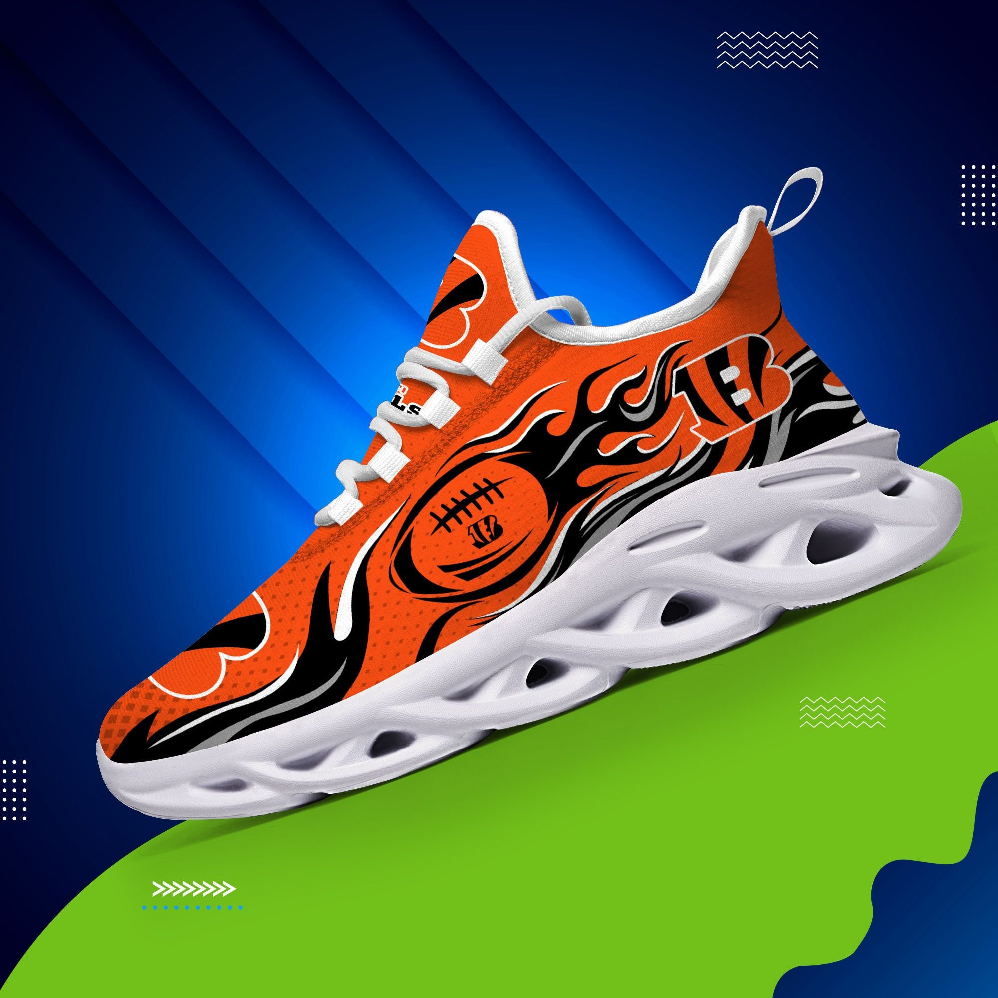 JWFancy Cincinnati Bengals NFL Max Soul Shoes Sneakers For Men And Women