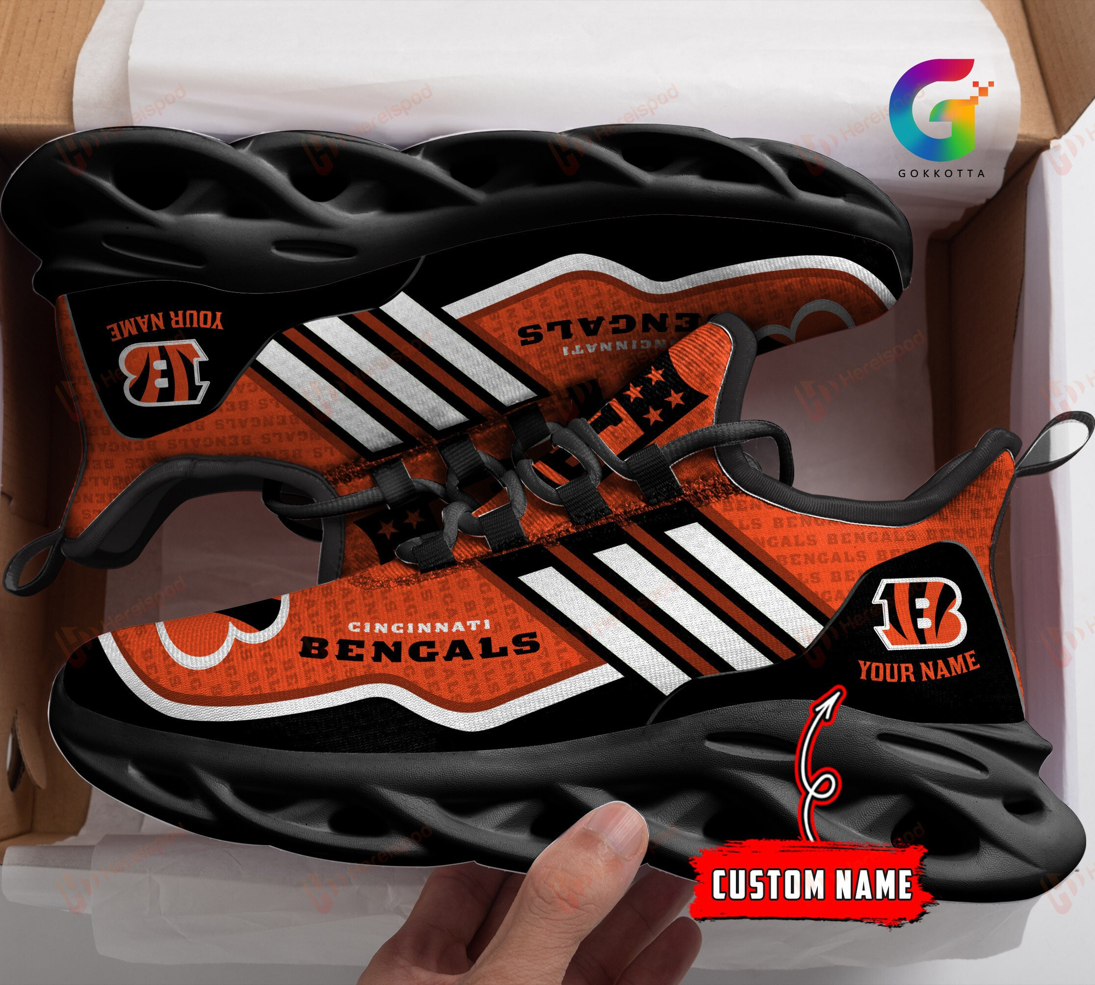 JWFancy Cincinnati Bengals NFL Max Soul Shoes Sneakers For Men And Women
