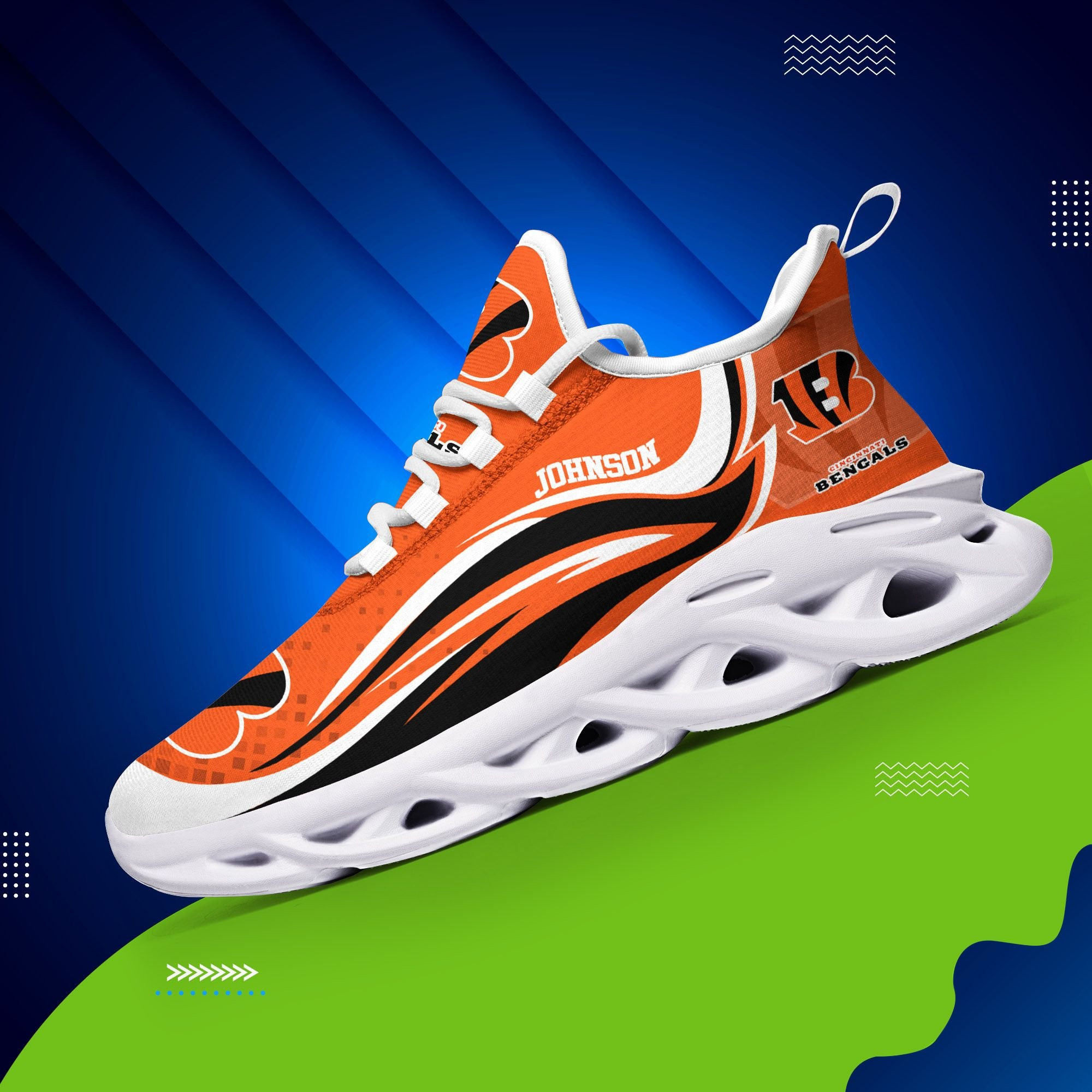 JWFancy Cincinnati Bengals NFL Max Soul Shoes Sneakers For Men And Women